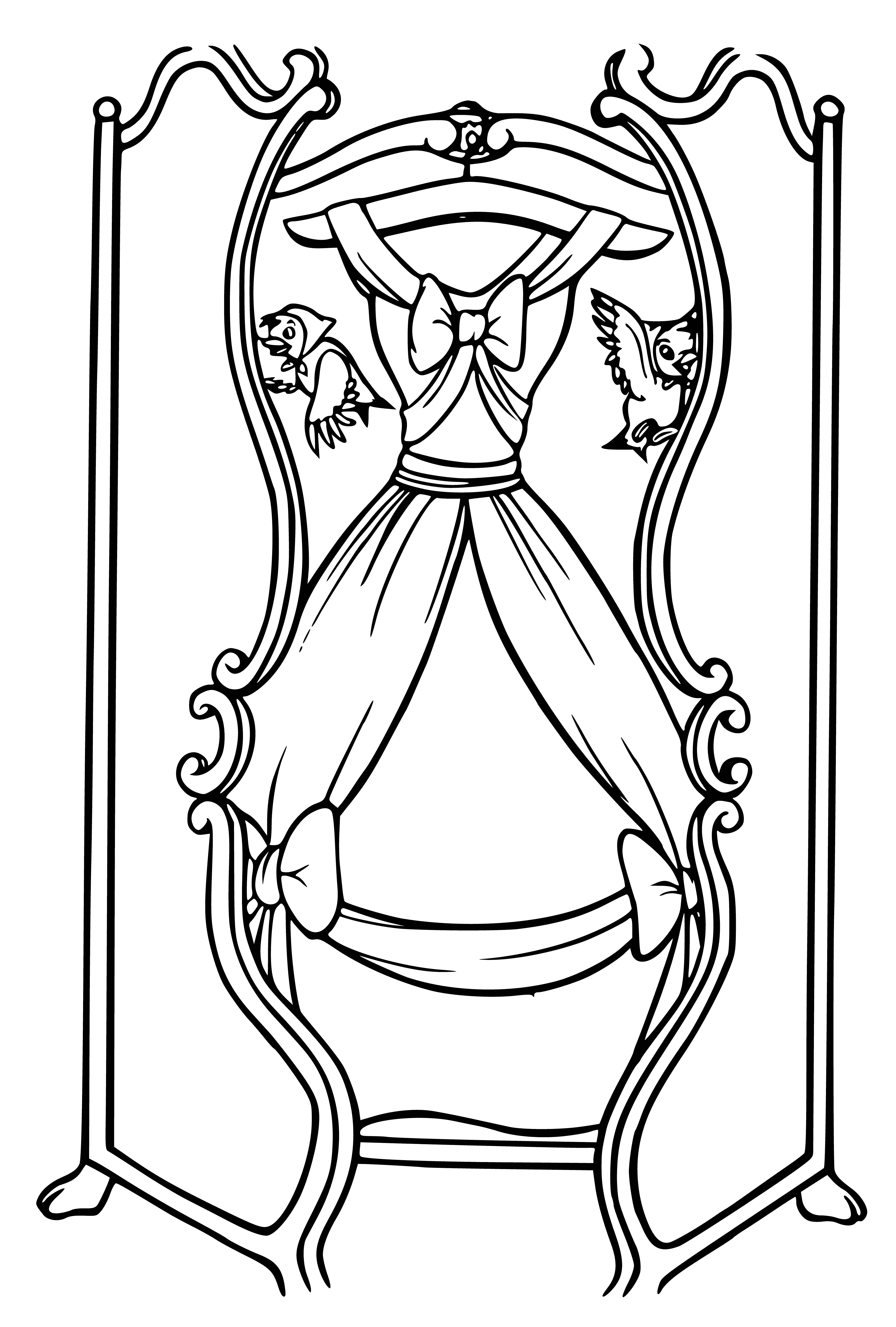 coloring page: A charming dress with a ruffled skirt, sweetheart neckline & low cut back - perfect for any special occasion.