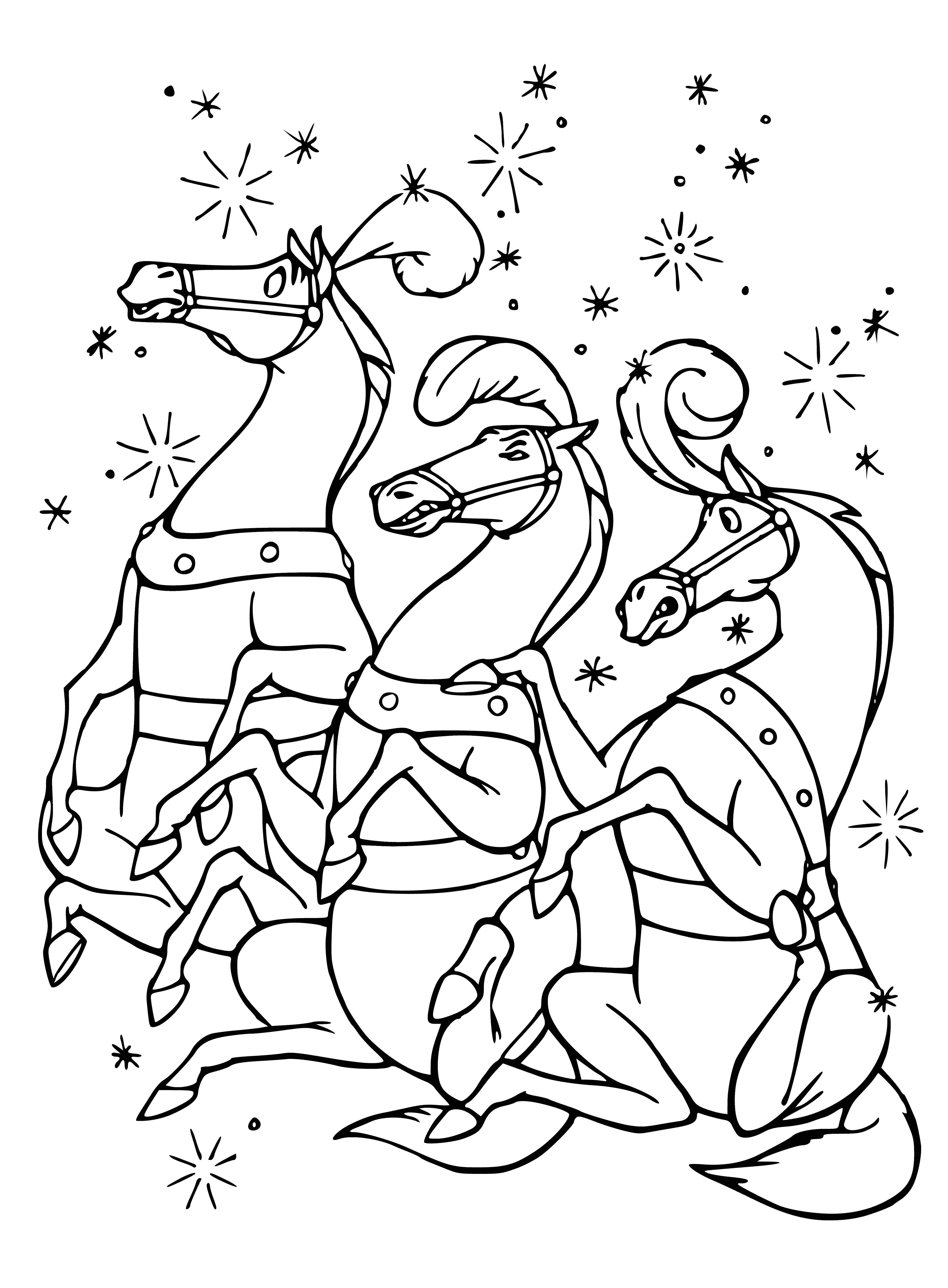 become horses coloring page