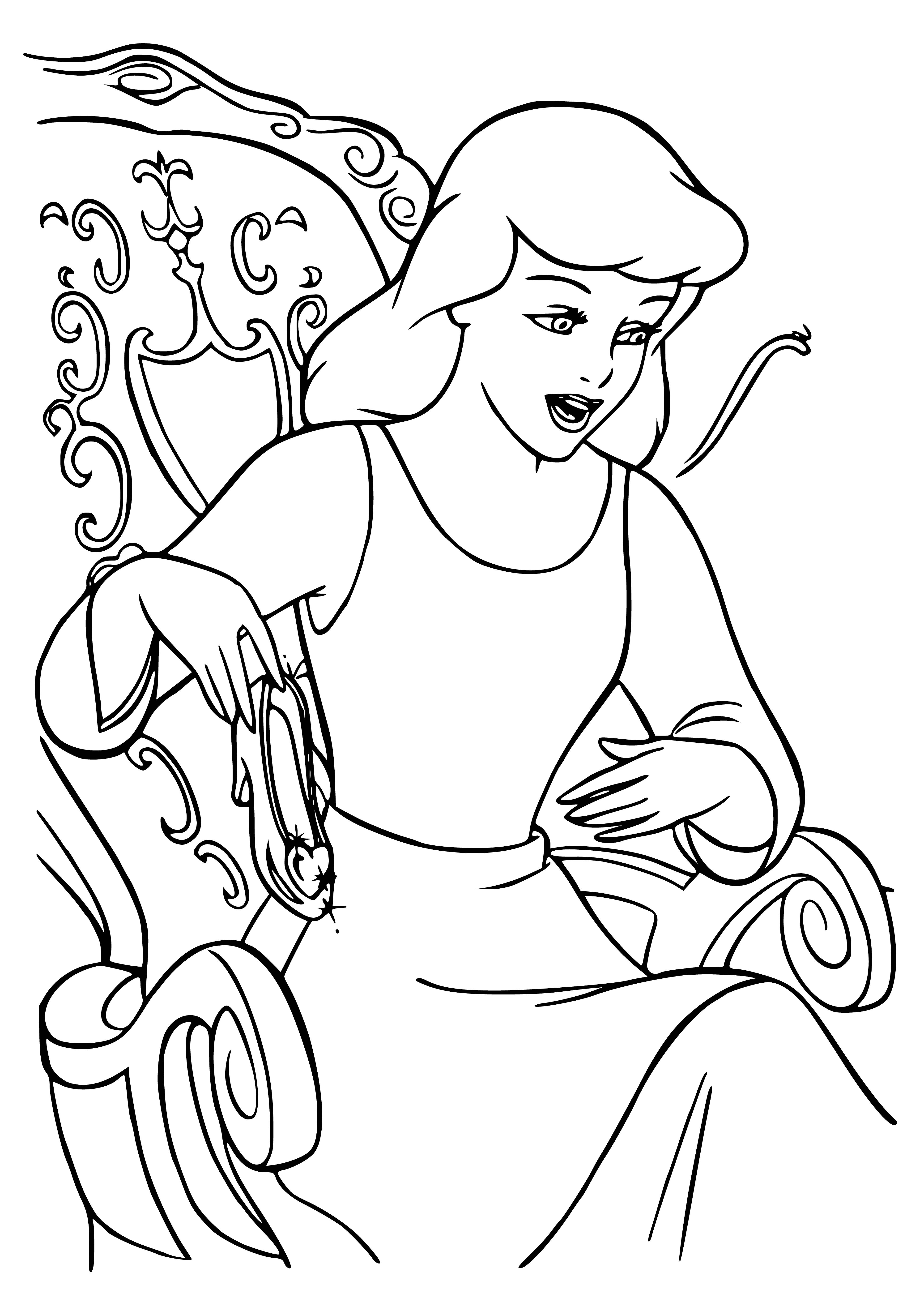 coloring page: A delicate pale blue glass slipper with a thin and graceful stem, clearly well-crafted.