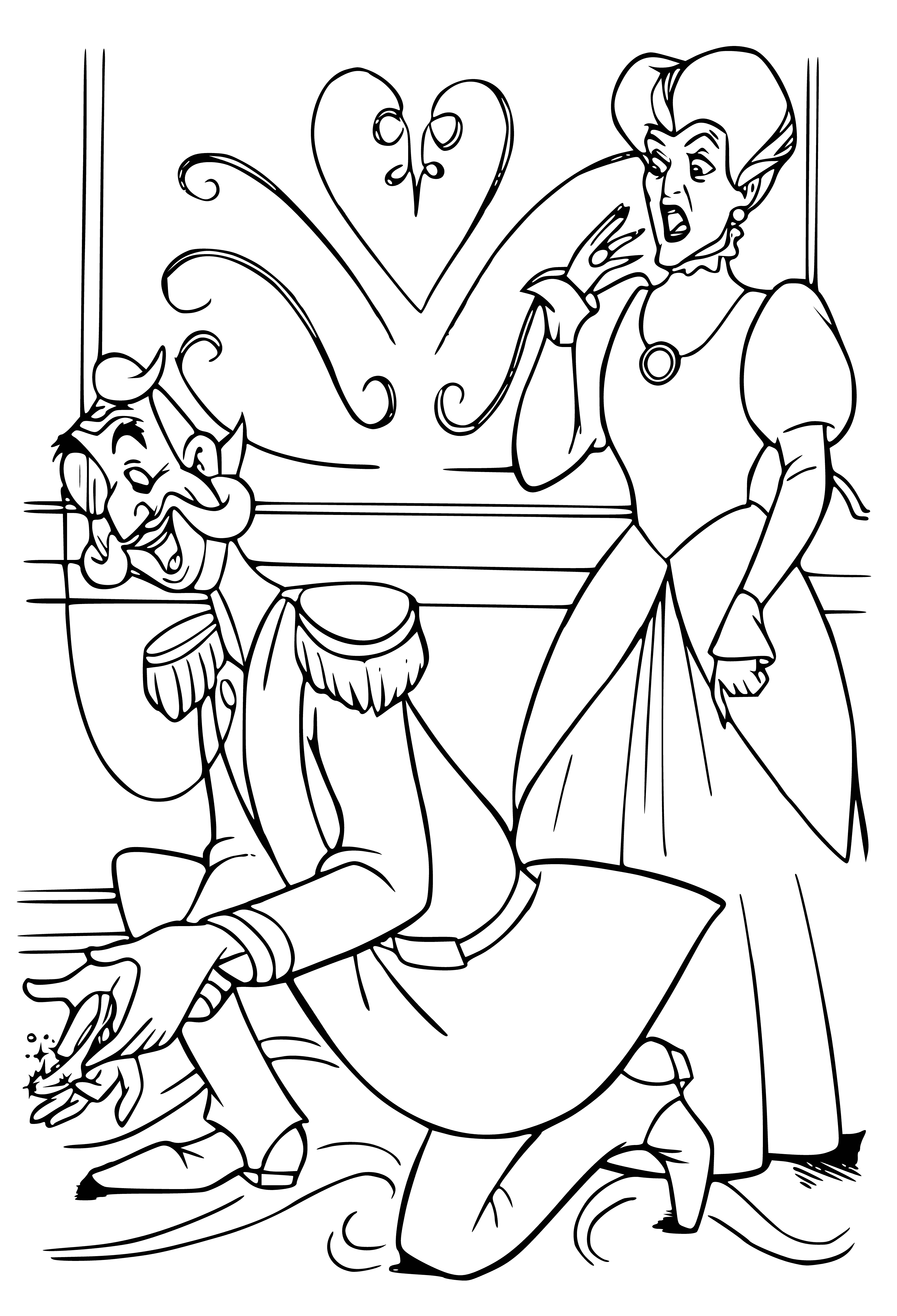 coloring page: Small, delicate glass slipper with slight heel, rounded toe, gold band around ankle. #Cinderella