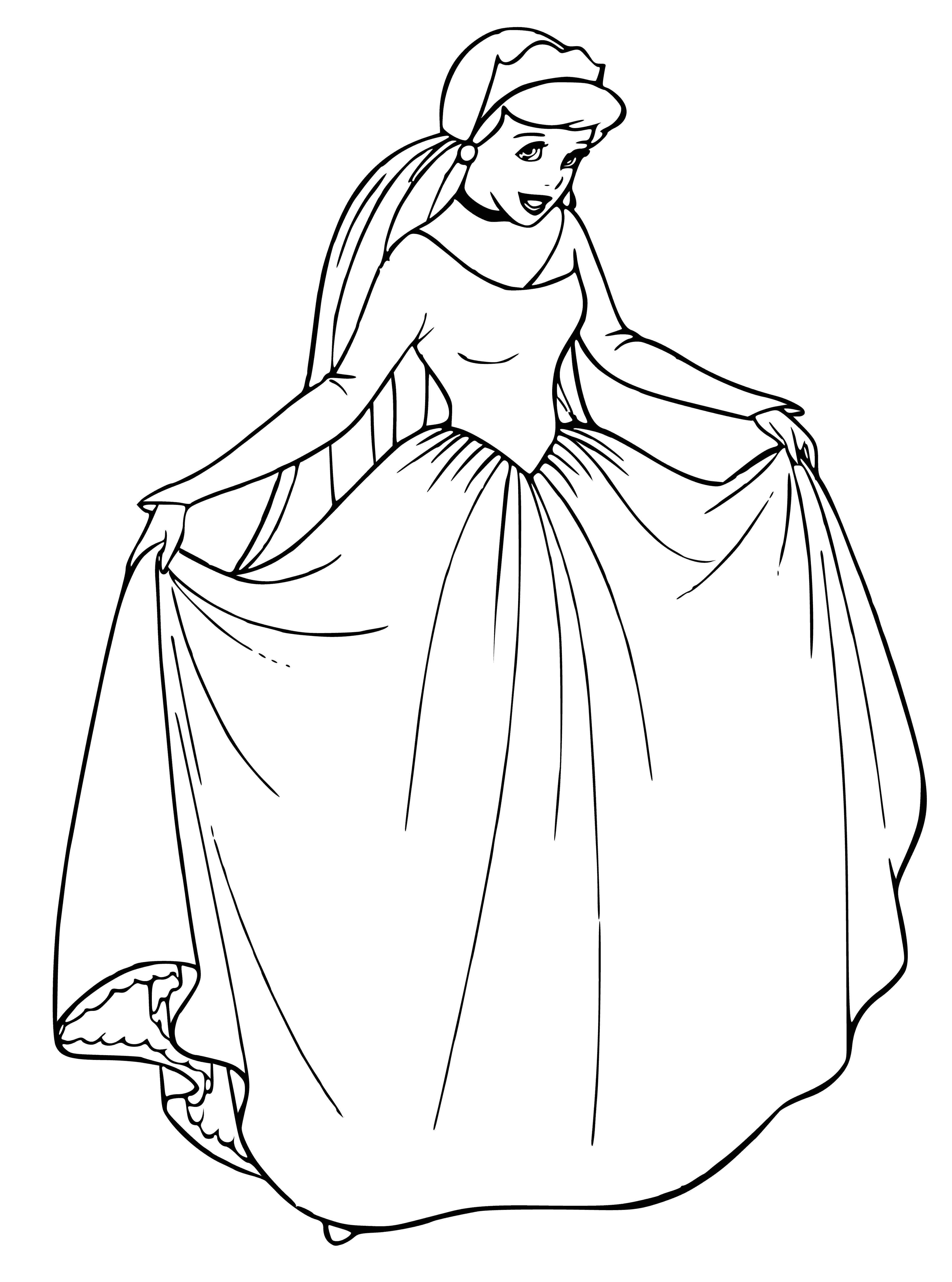 Cinderella's new dress coloring page
