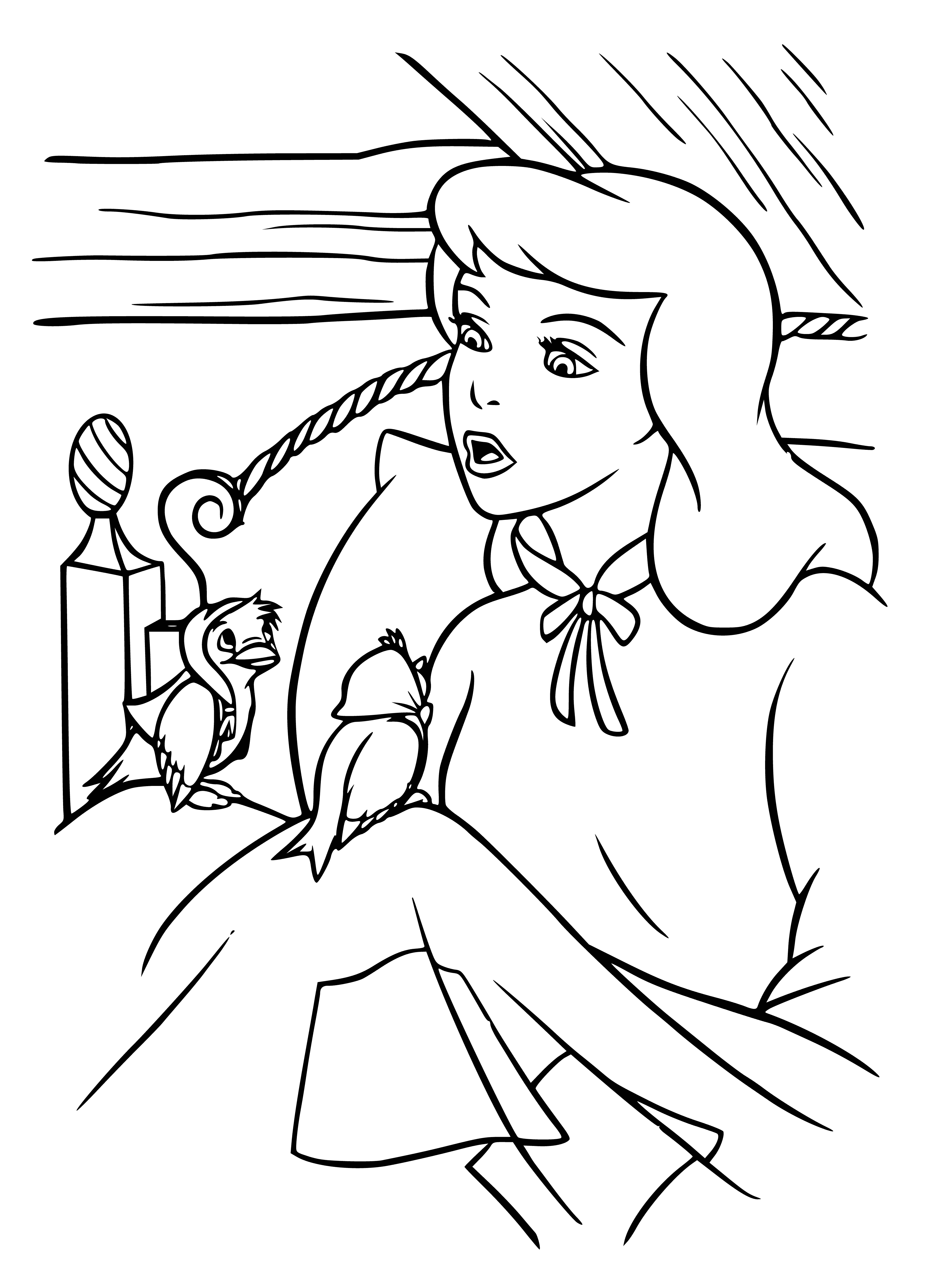 Once upon a time there was Cinderella coloring page