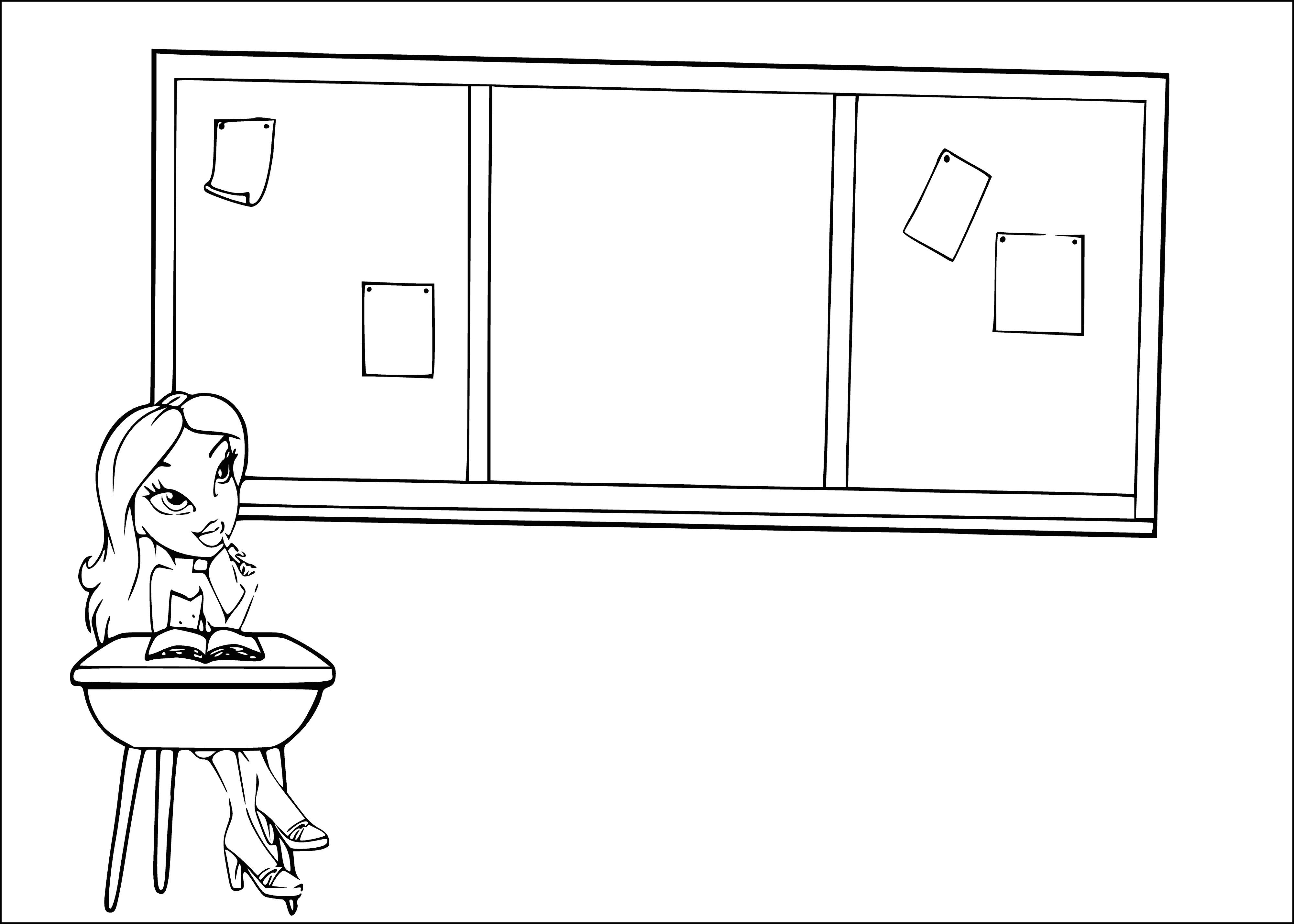 Bartz at the desk coloring page