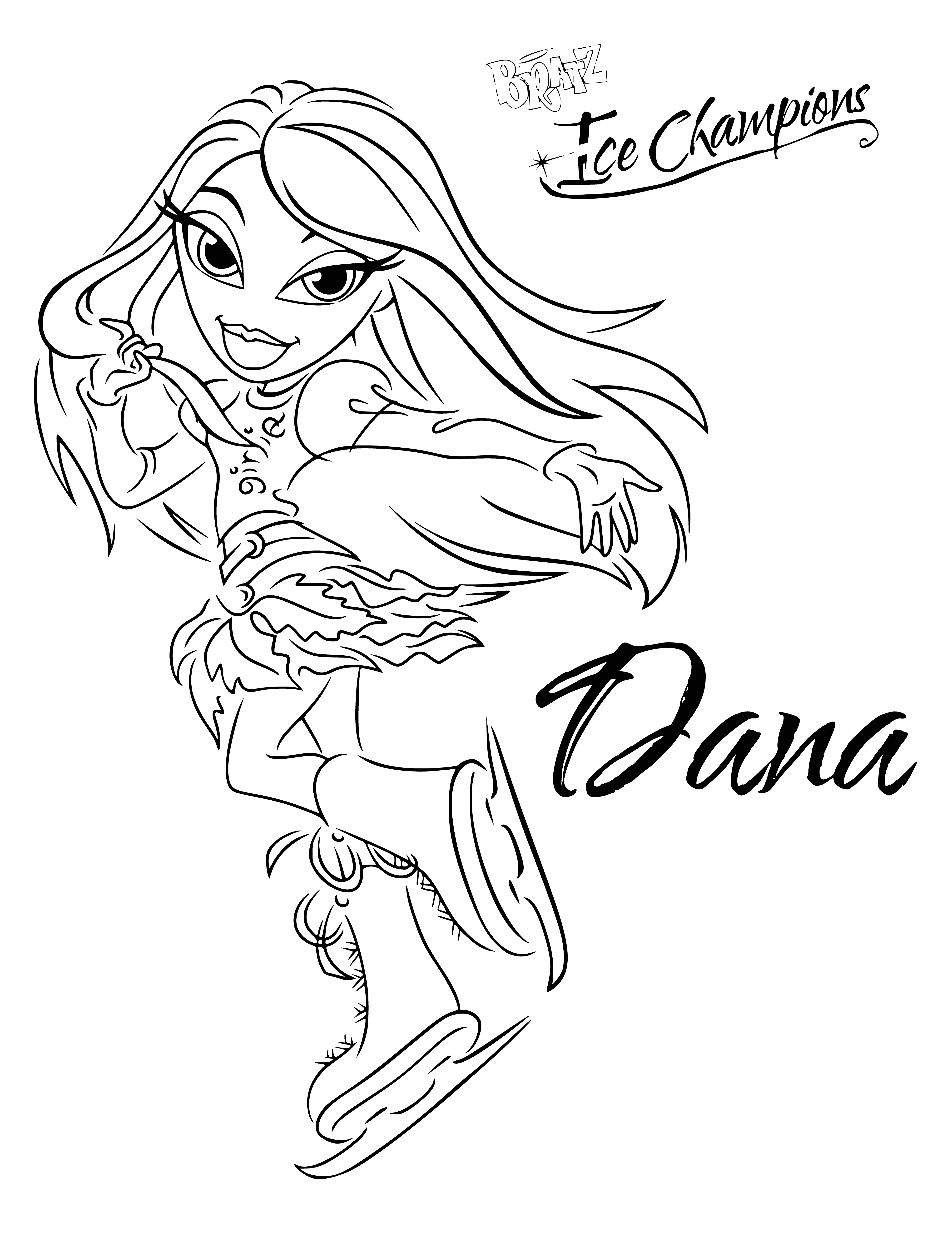 coloring page: Brother Dana is a surfer Bratz doll who loves adventure, the beach and spending time with pals.