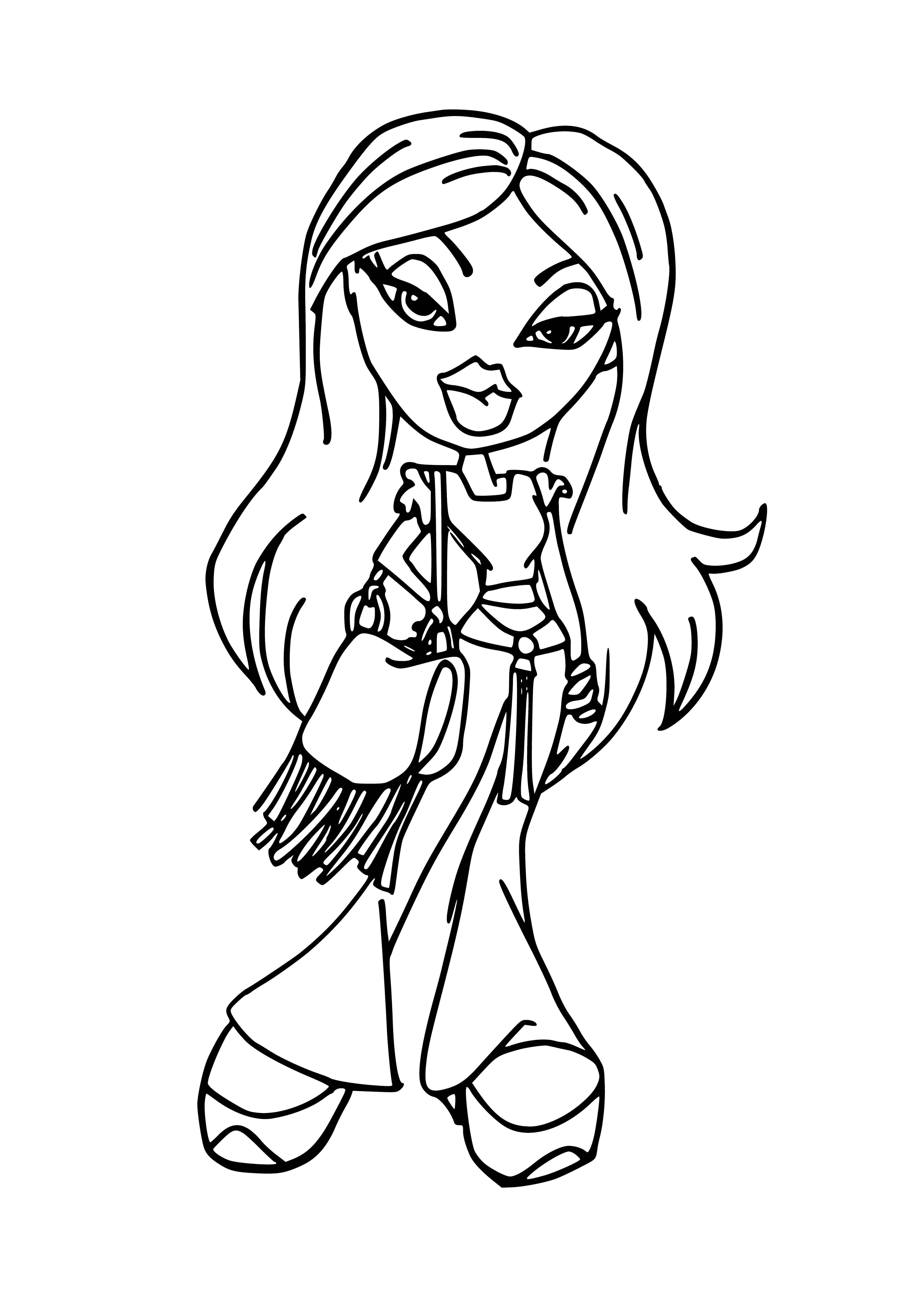 Bratz doll coloring page