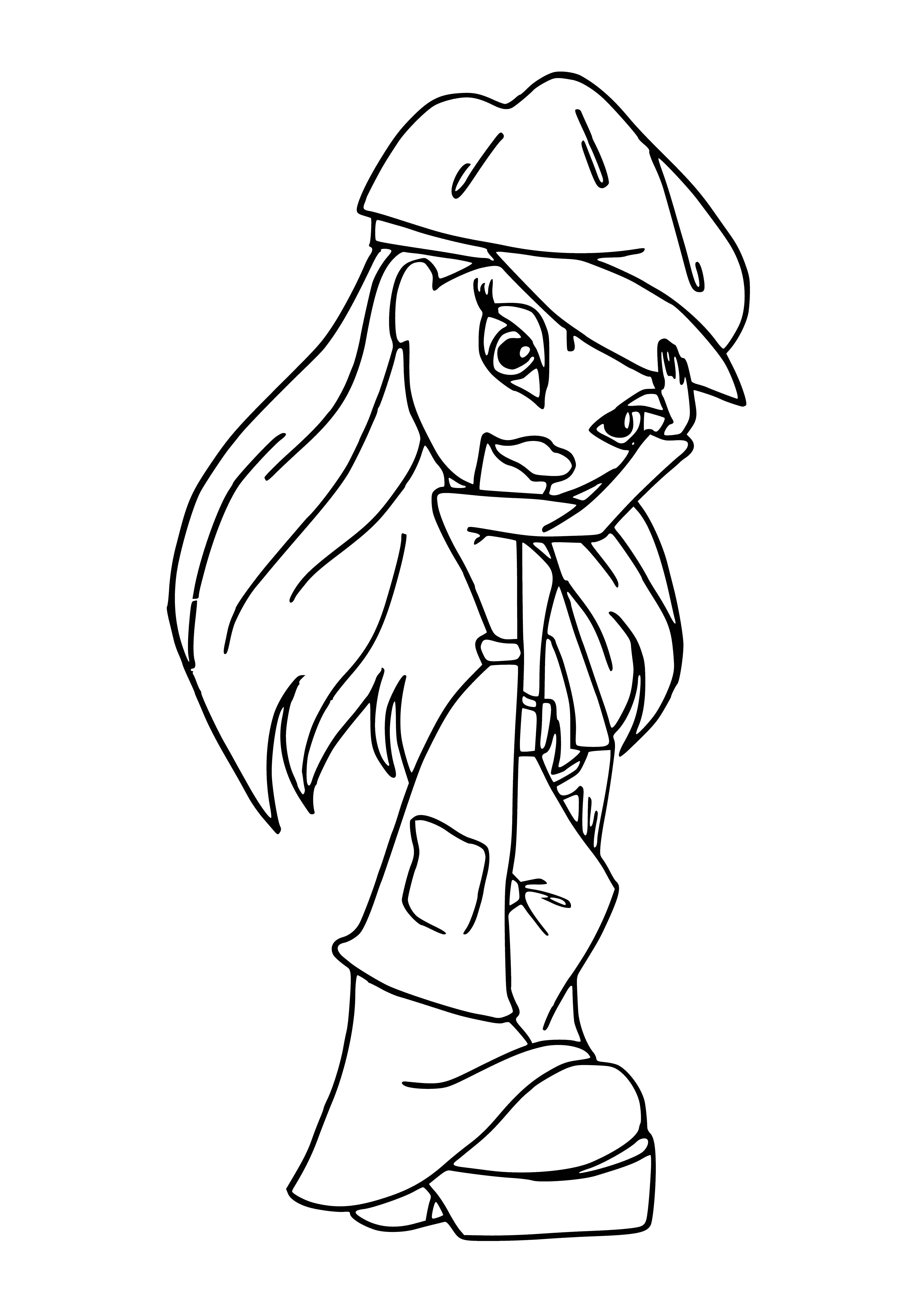 coloring page: Five Bratz - Fashionistas dolls with various hairstyles, clothes and shopping bags, two with the logo. #fashion #dolls #coloringpage