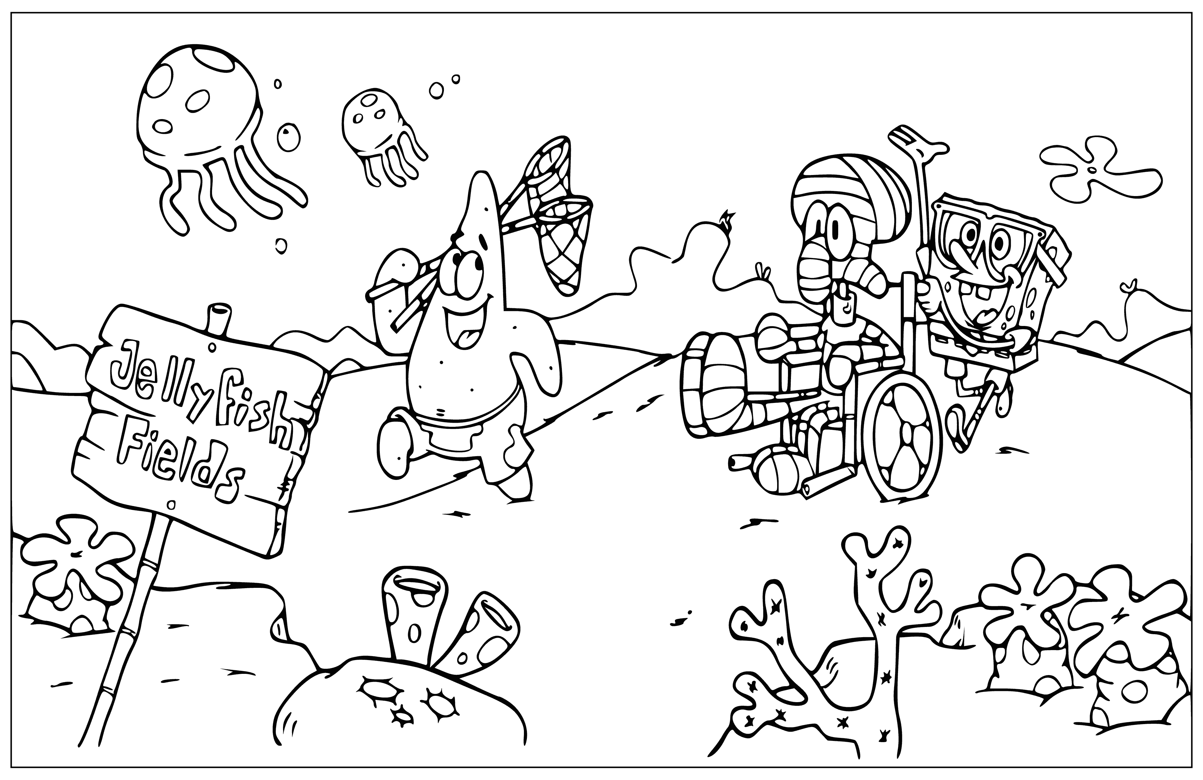Jellyfish area ... coloring page