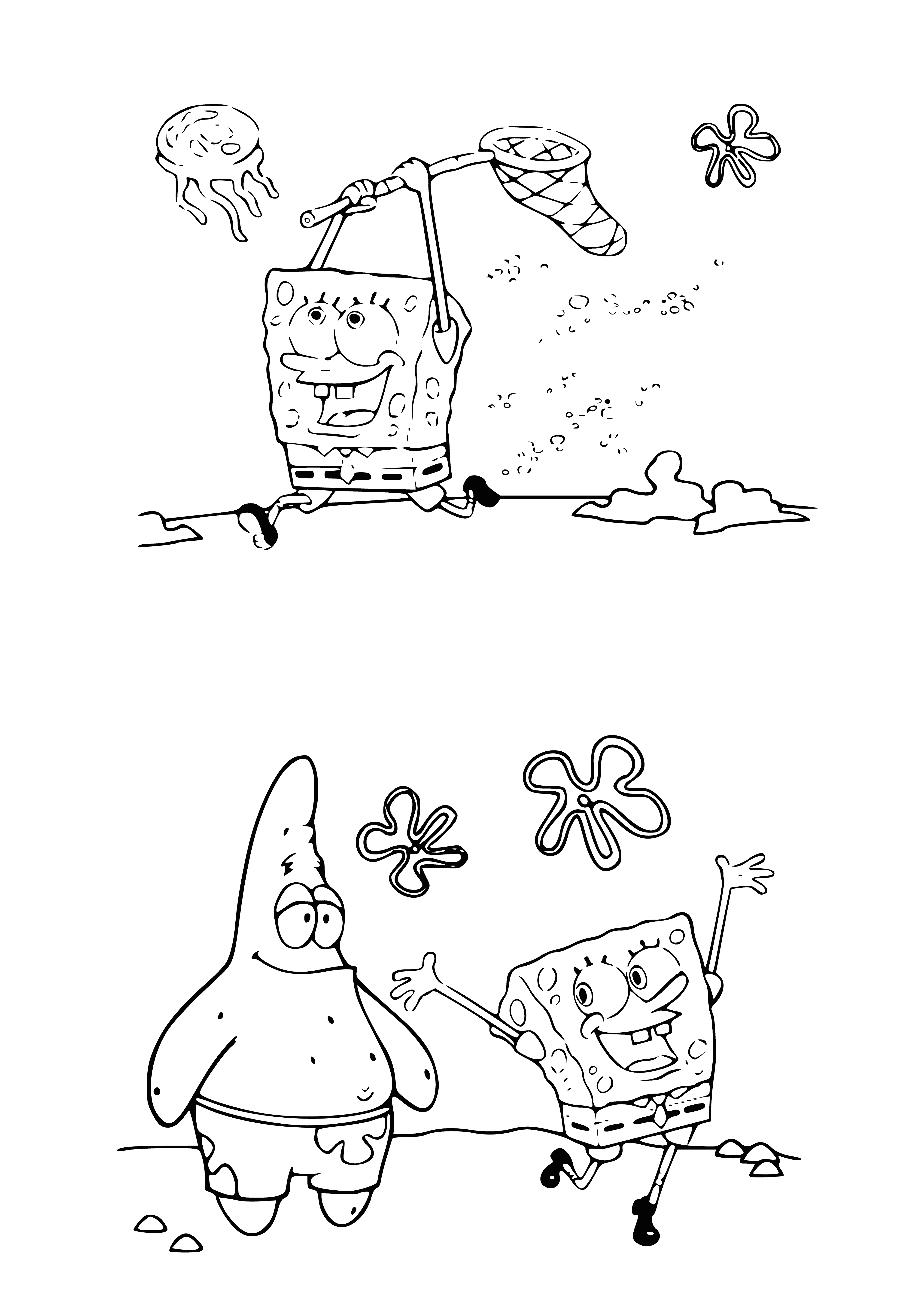 Patrick and SpongeBob coloring page