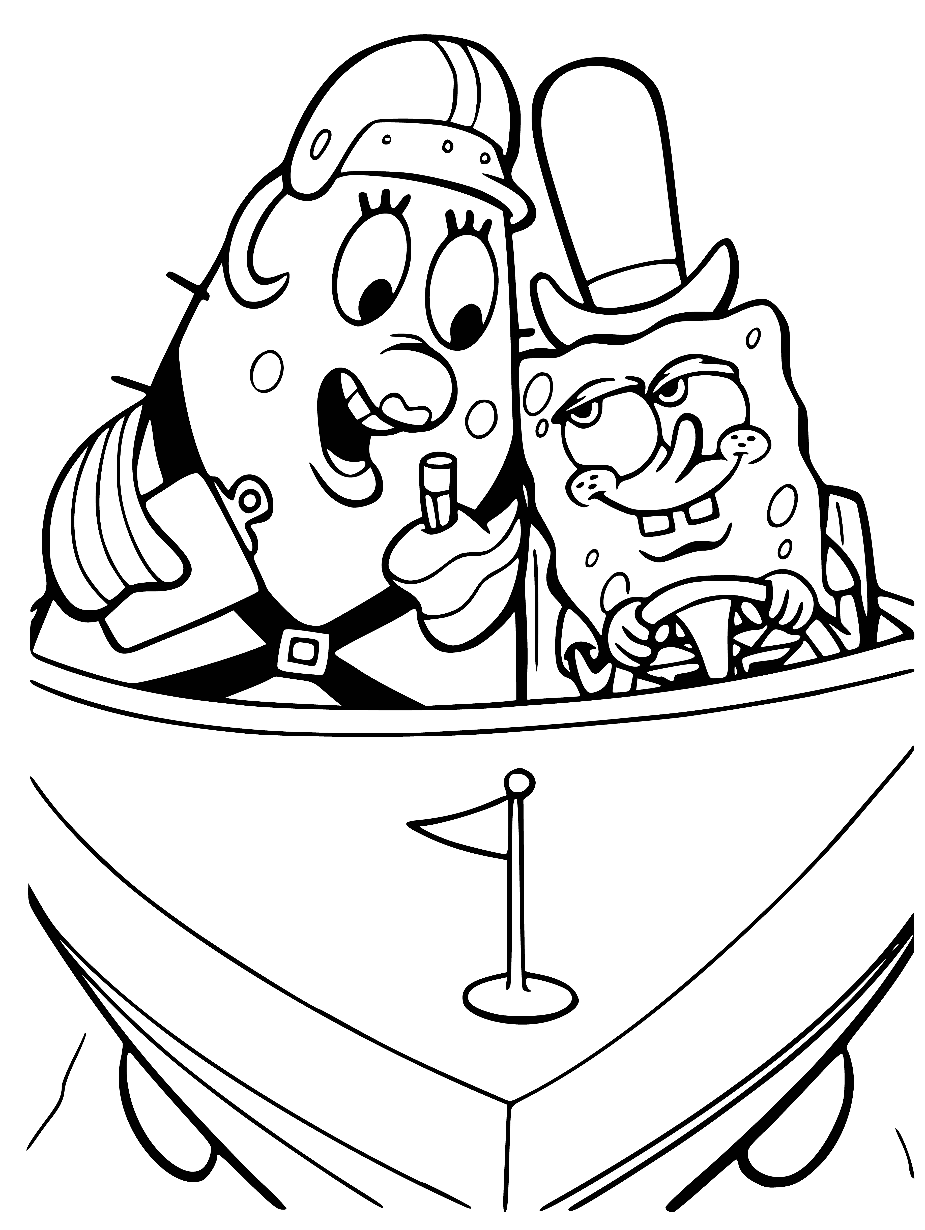 coloring page: Spongebob, Patrick & Sandy live in Bikini Bottom - a town at the bottom of the ocean - & are best friends! #bgc #bikinibottom