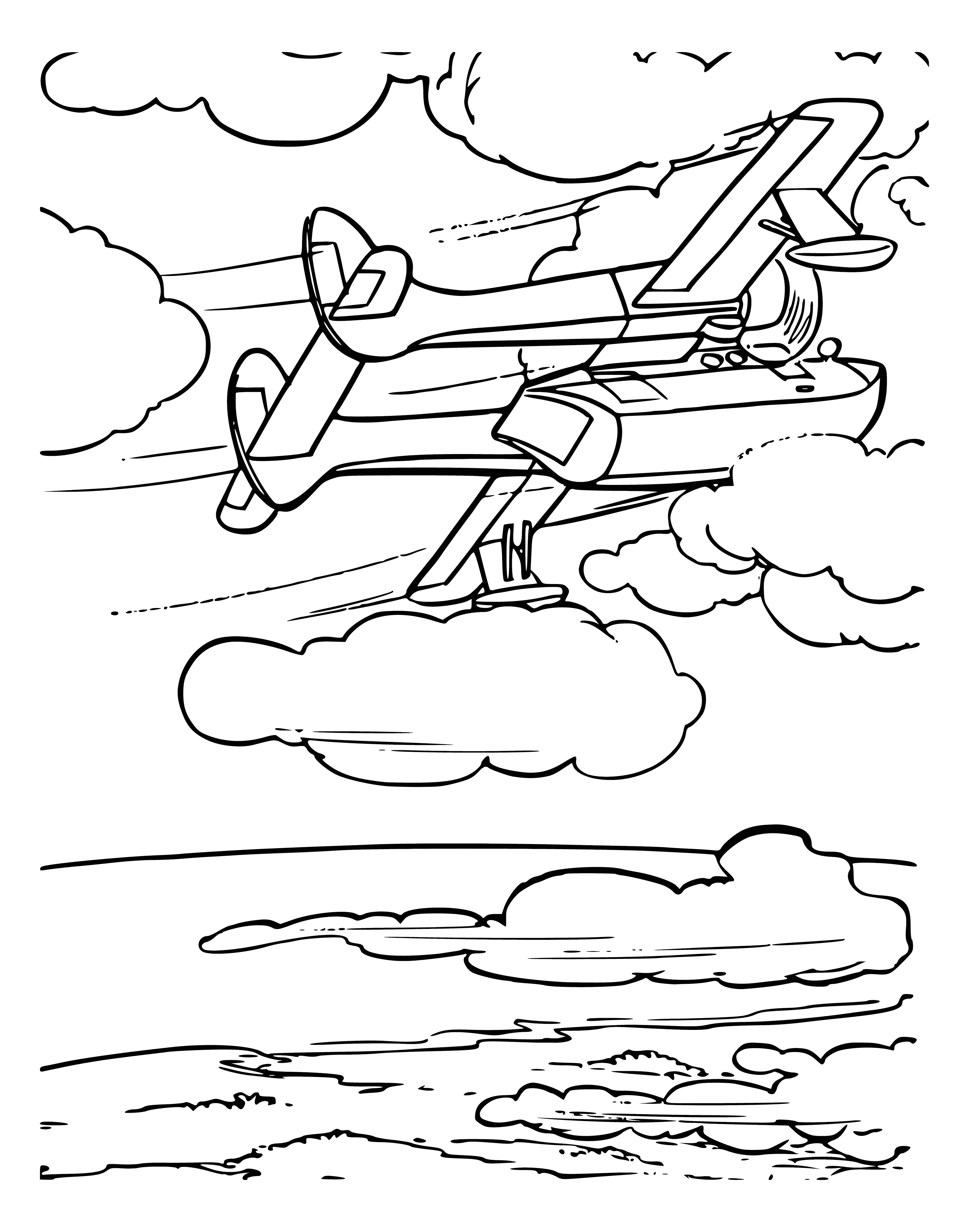 Dive flight coloring page