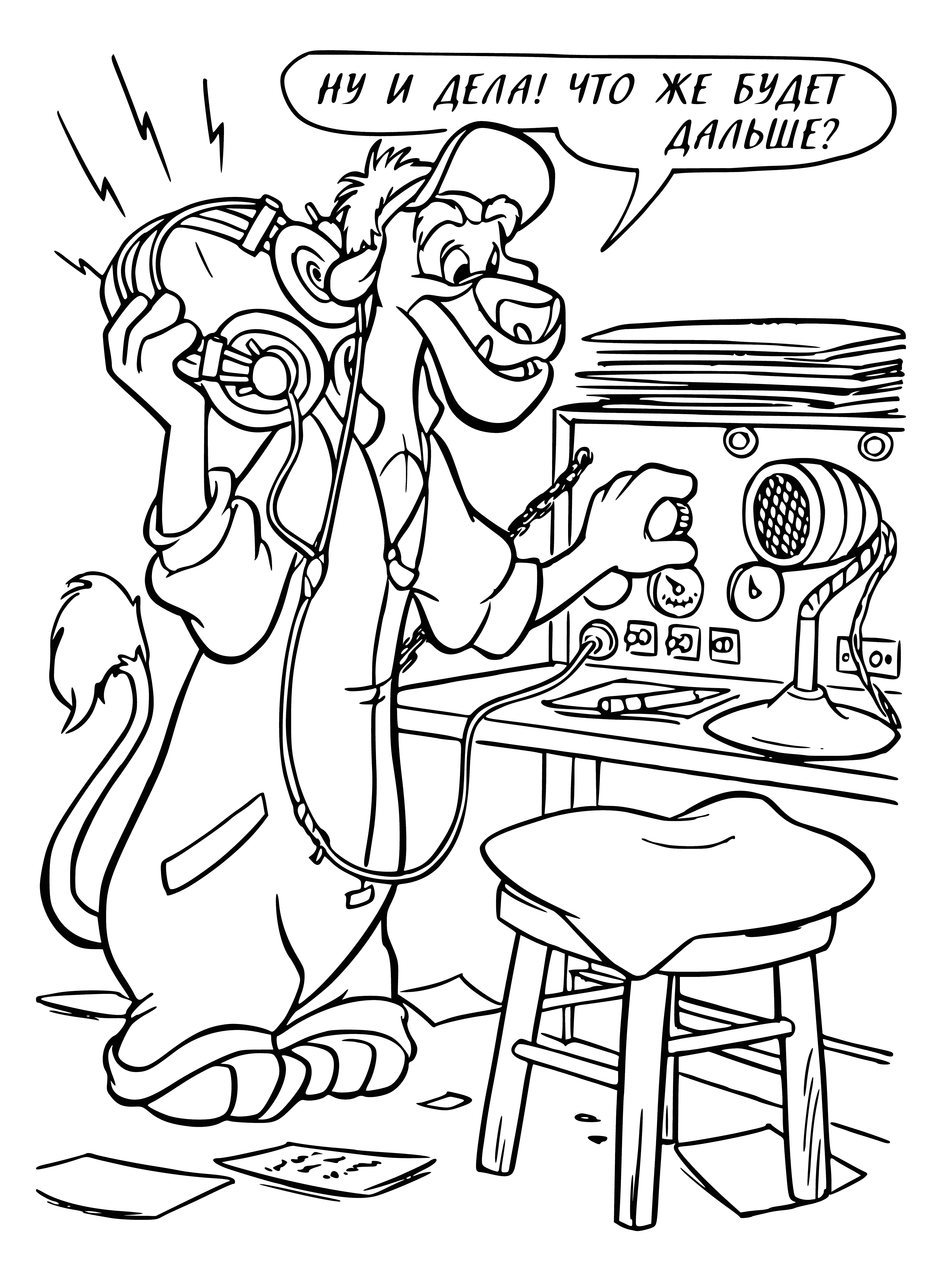 Balamut listens to the radio coloring page