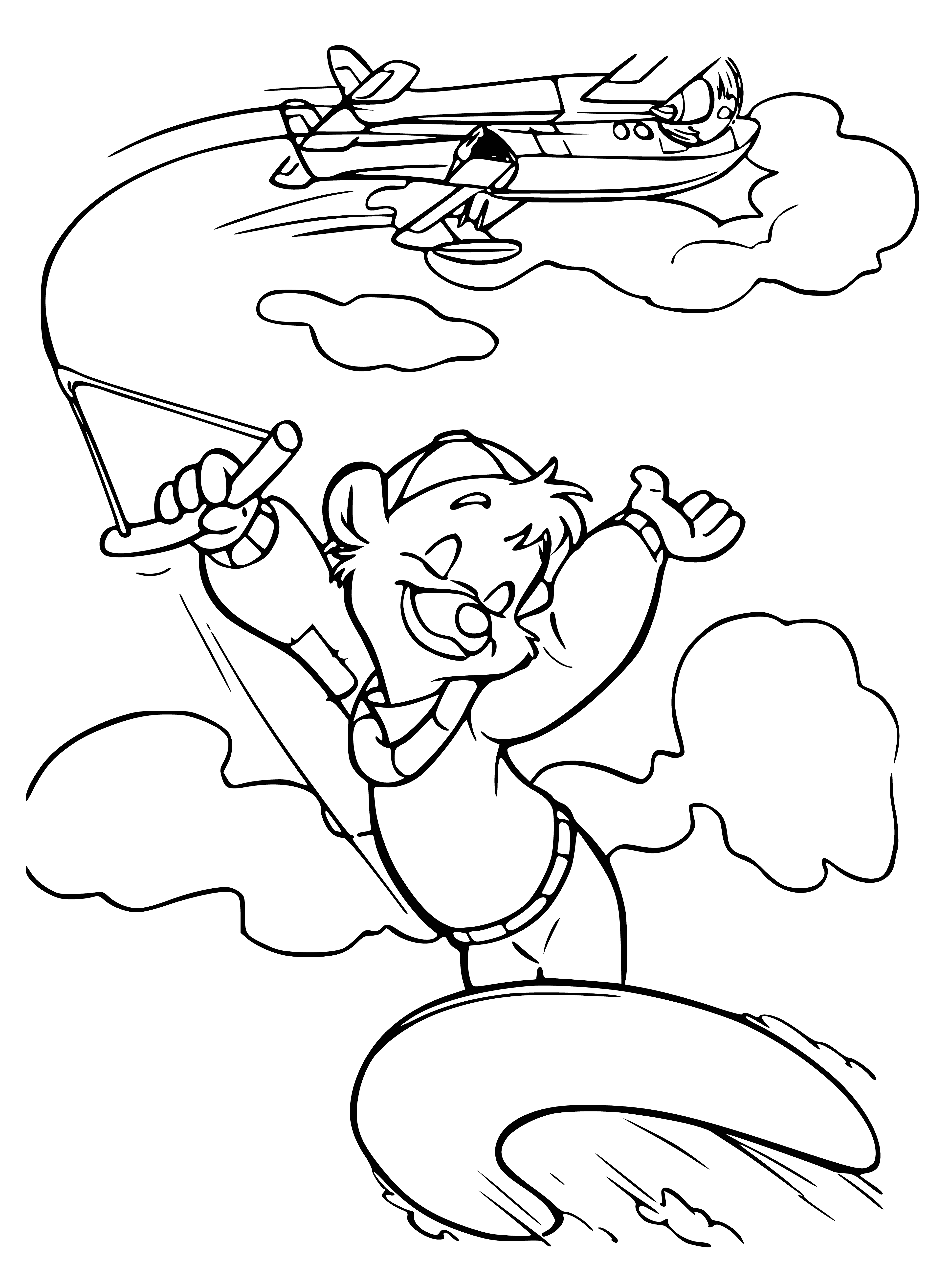 coloring page: Man reads book at open window; he's wearing a blue shirt, has a beard. Book on windowsill in front of him.