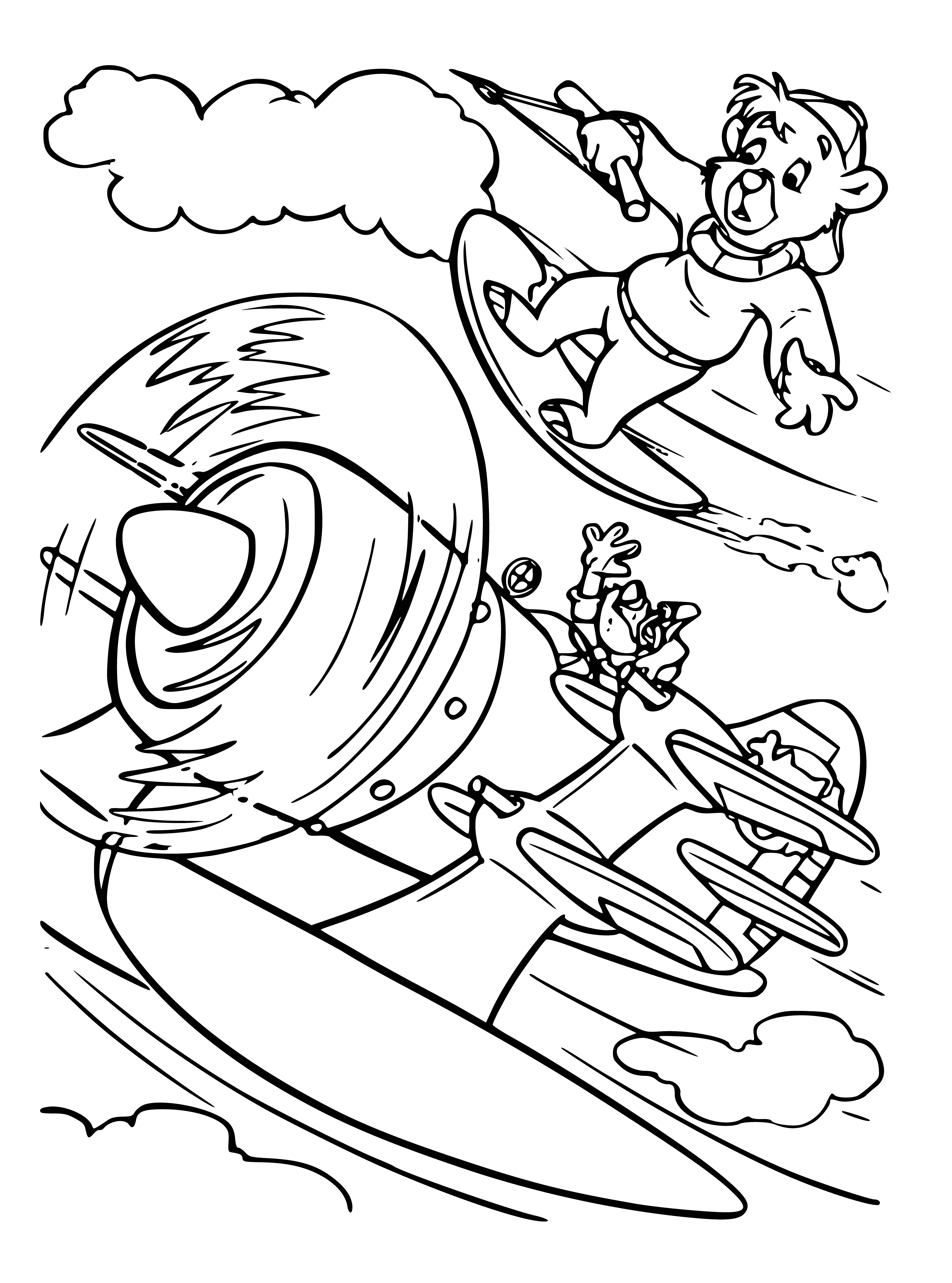 coloring page: Oil spill endangers whale, choking & making it difficult to breathe; surrounded by oil & struggling to be free.