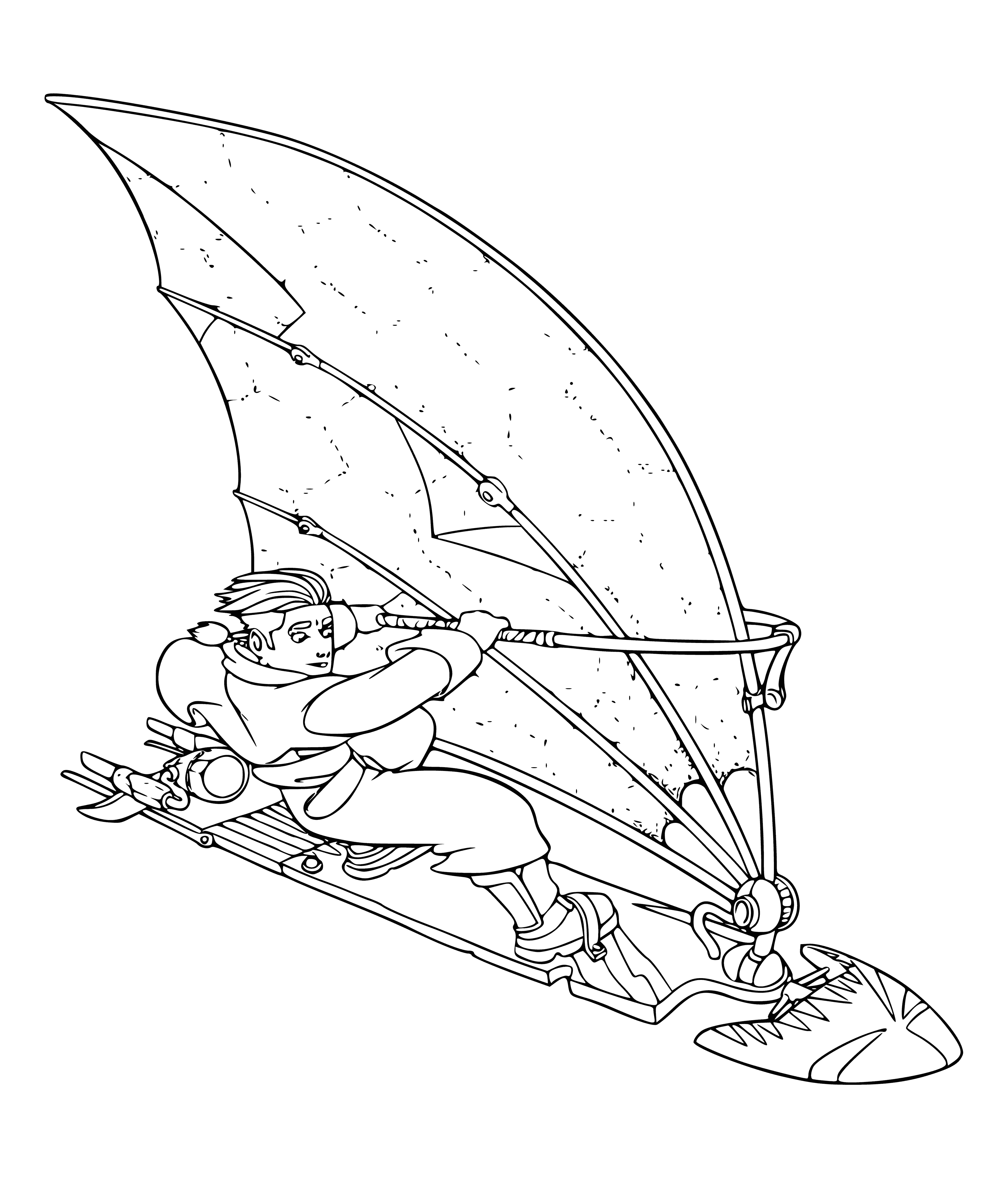 Board with sail coloring page