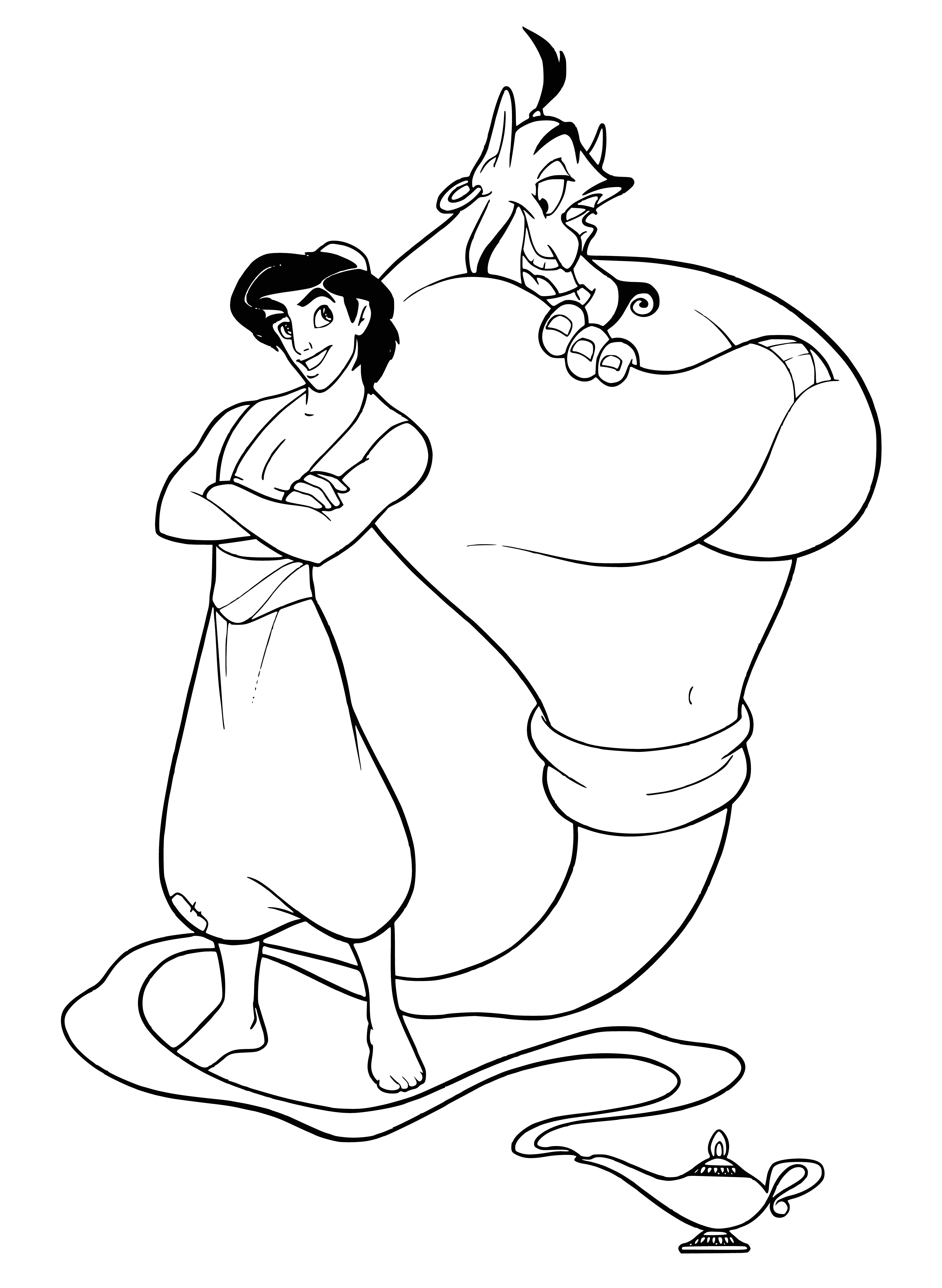 Aladdin and Ginny coloring page