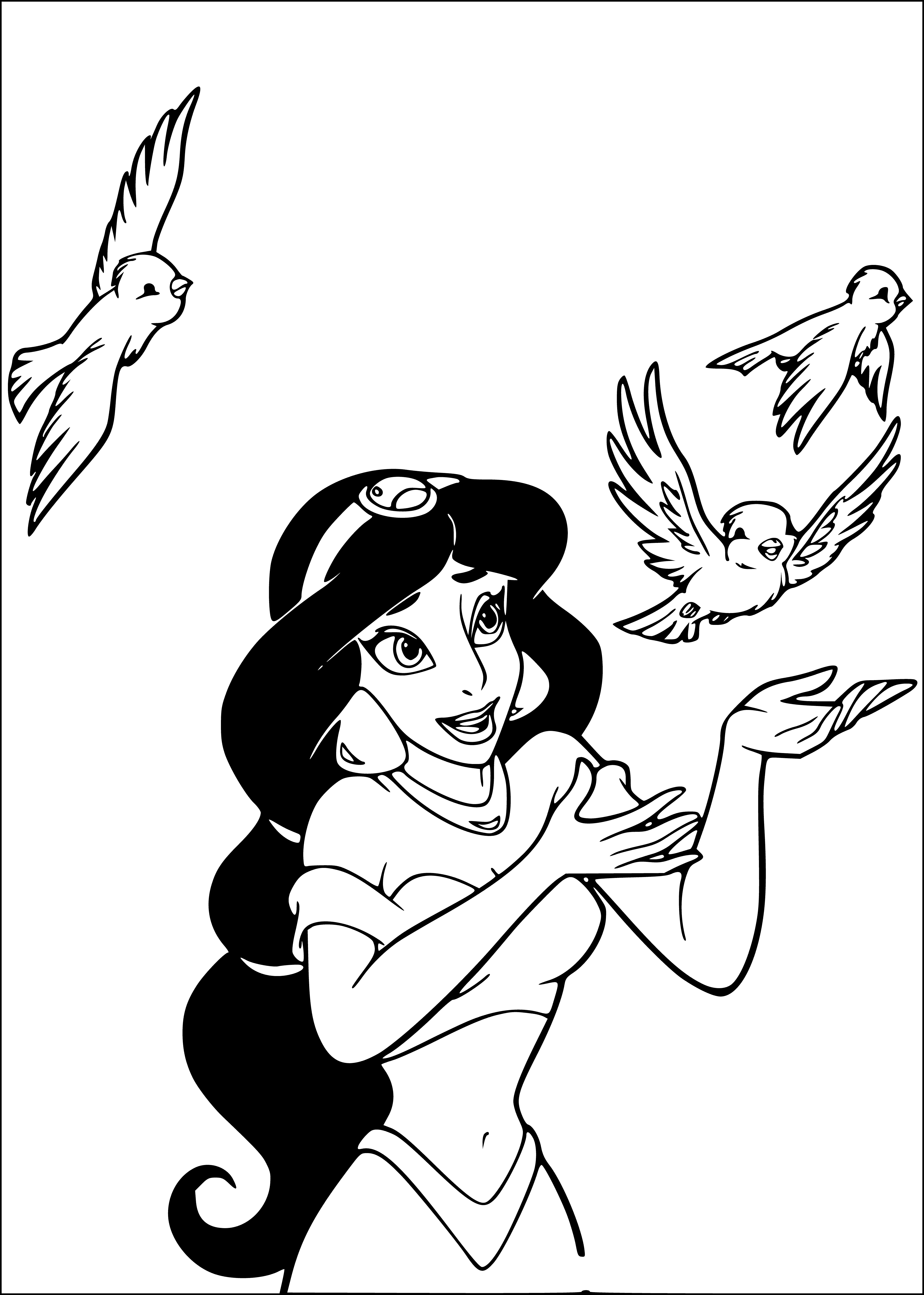 Princess jasmine coloring page