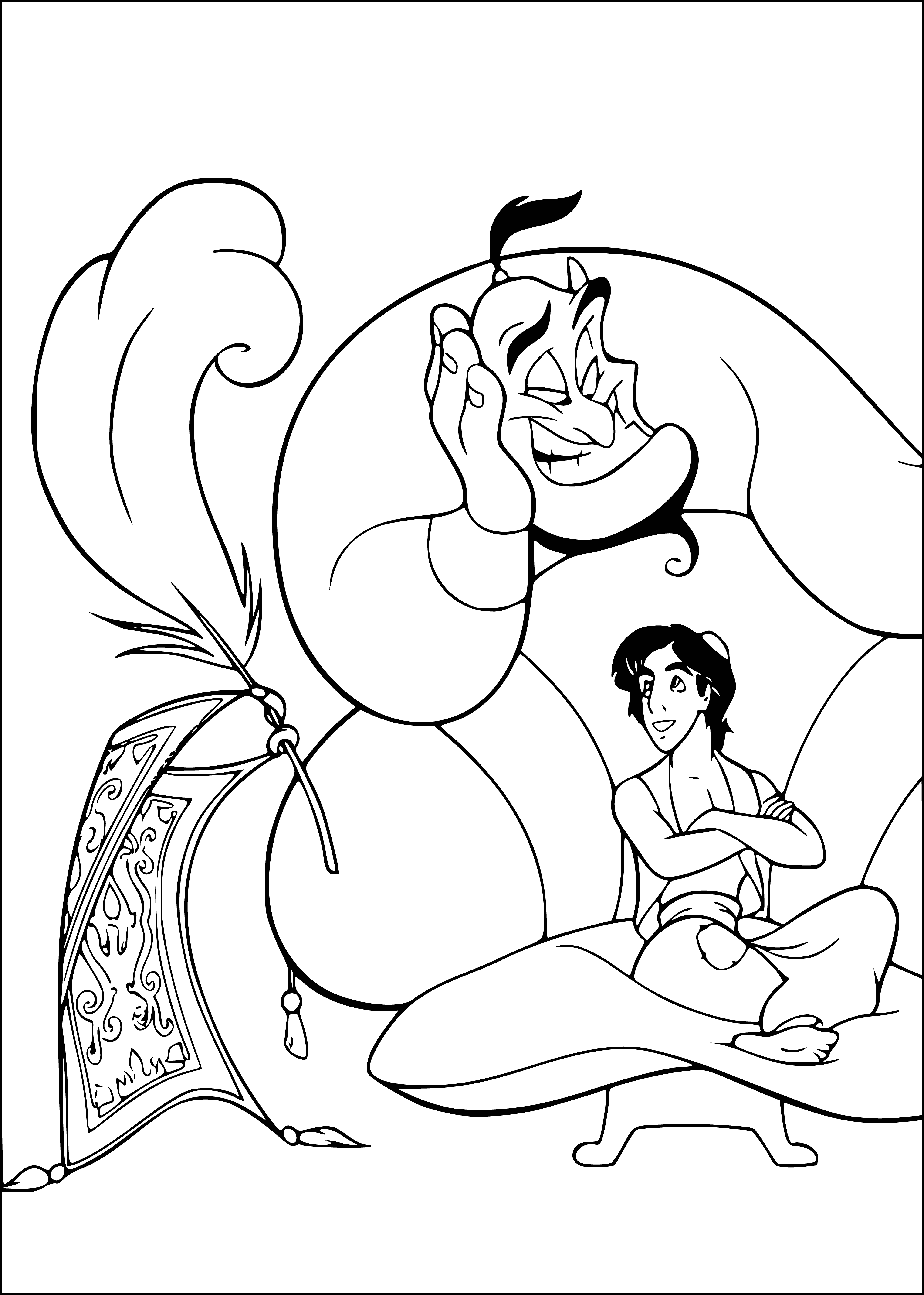 Ginny and Aladdin coloring page