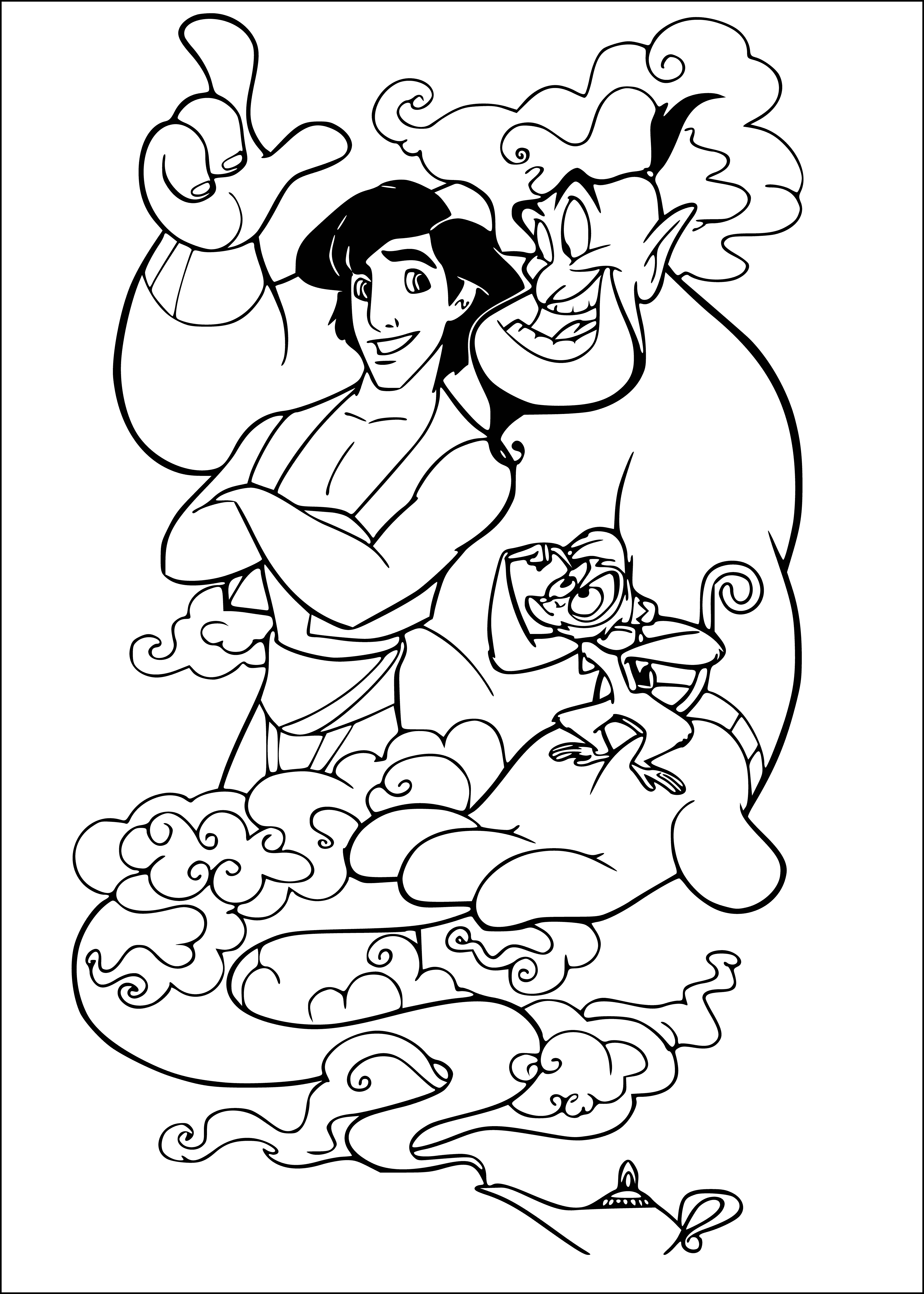 Ginny and Aladdin coloring page