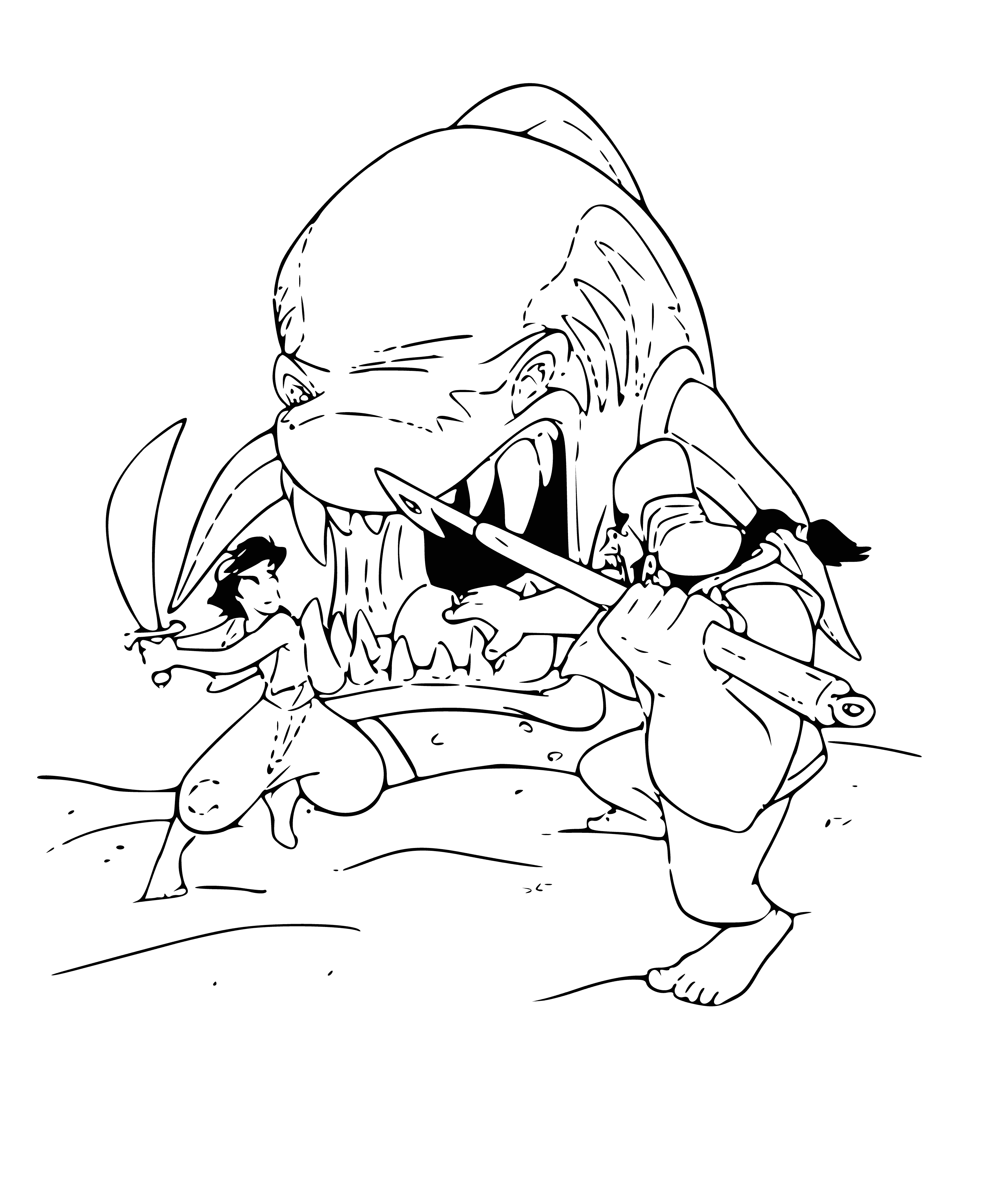 Desert monster coloring page