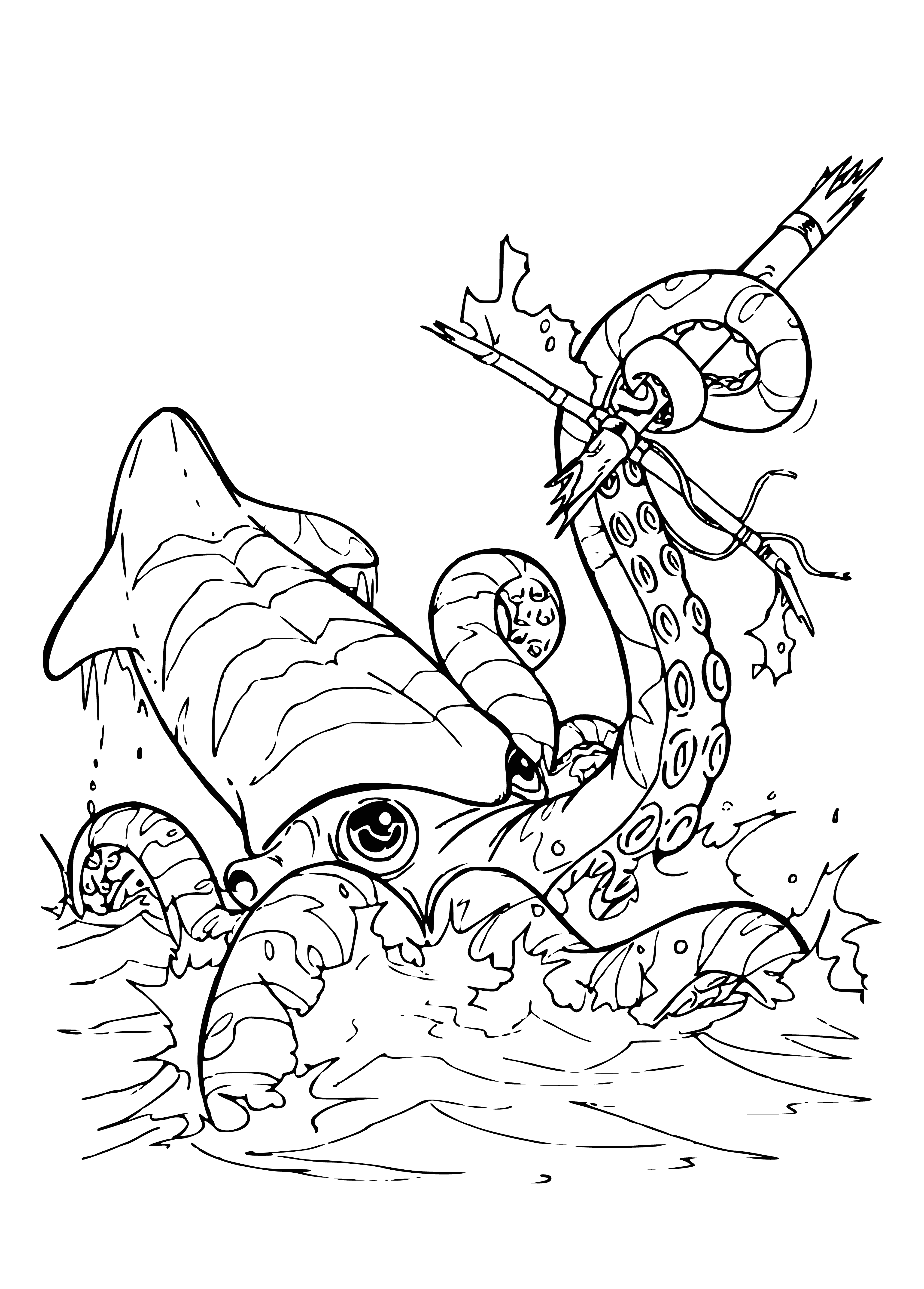 Horrible octopus coloring page