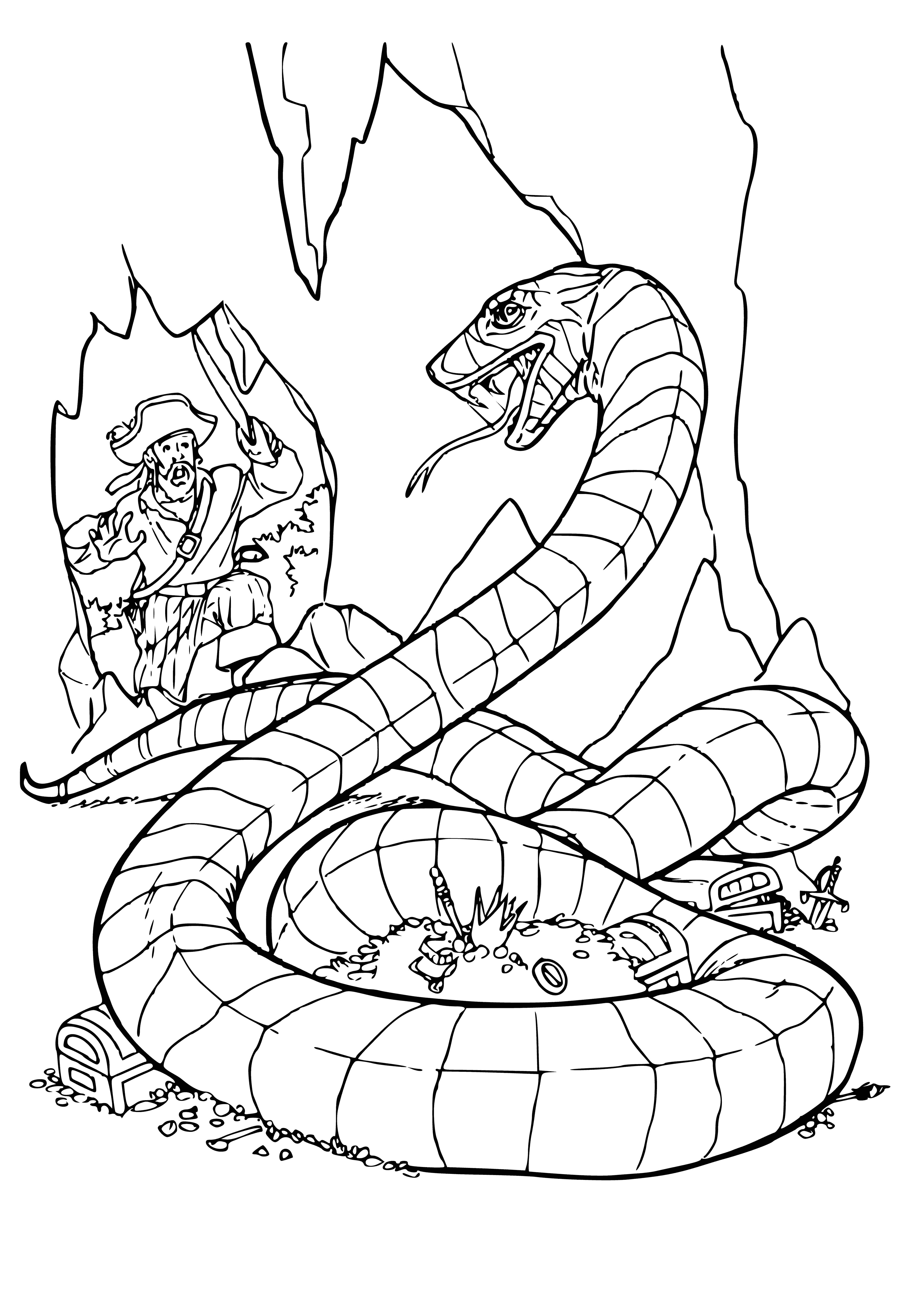 Giant snake coloring page