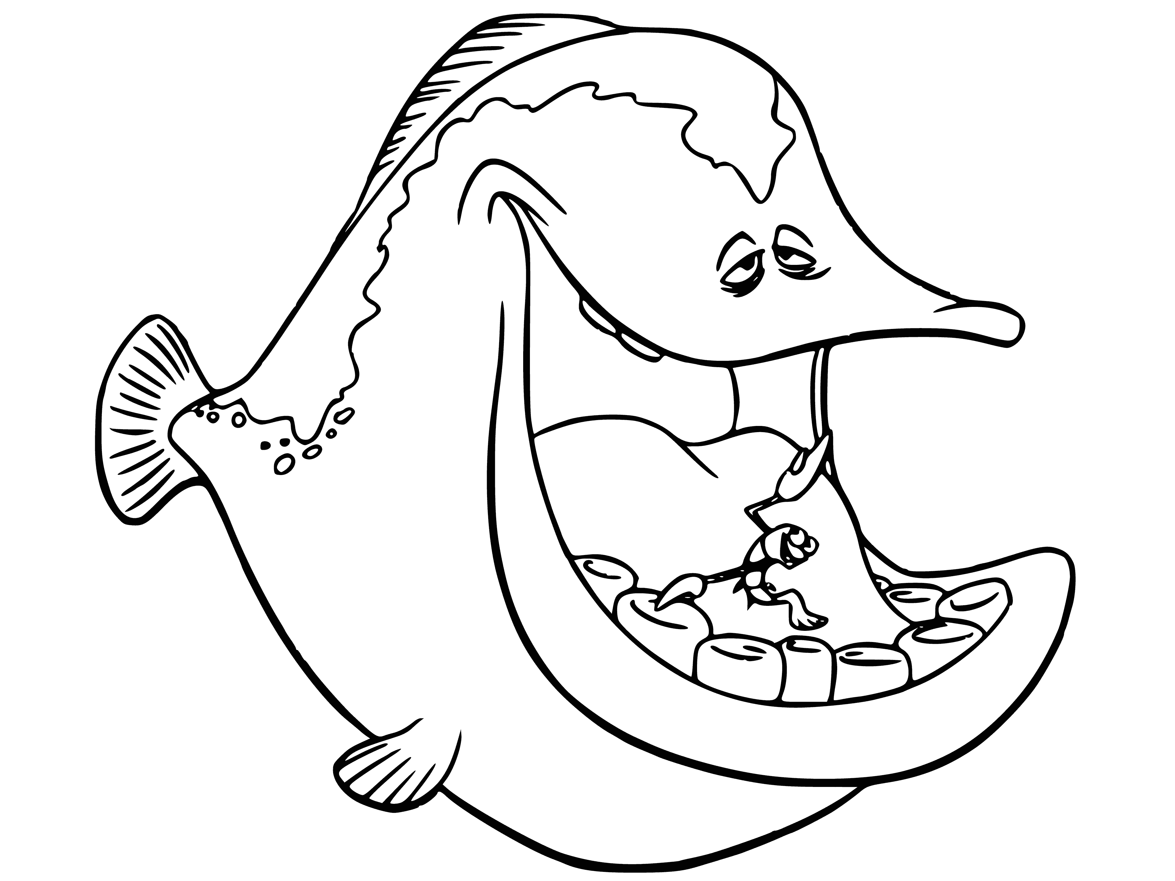 Musical fish coloring page
