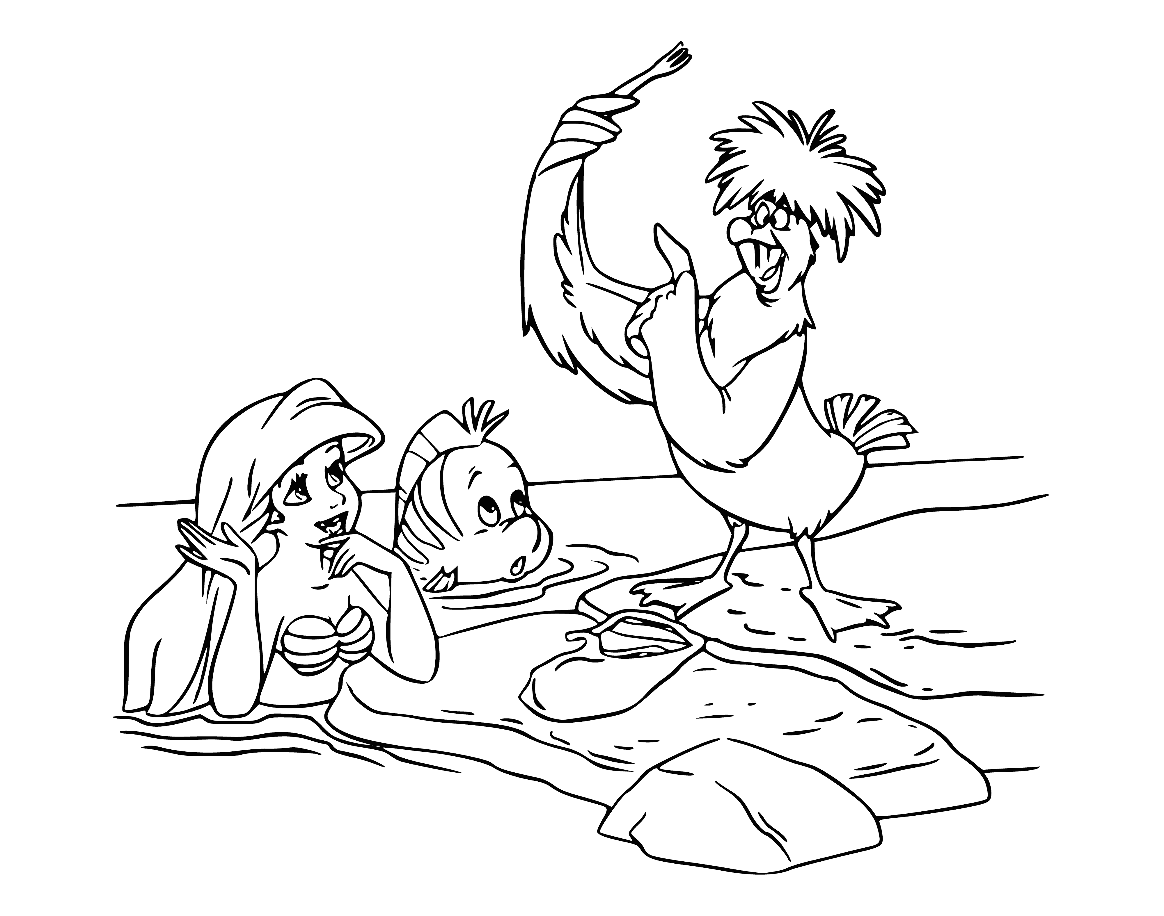 coloring page: A stormy night a hundred yrs ago, and baby Ariel was born, with a fork in hand - she could swim before she could walk & her mom realized she was special. #specialbabe
