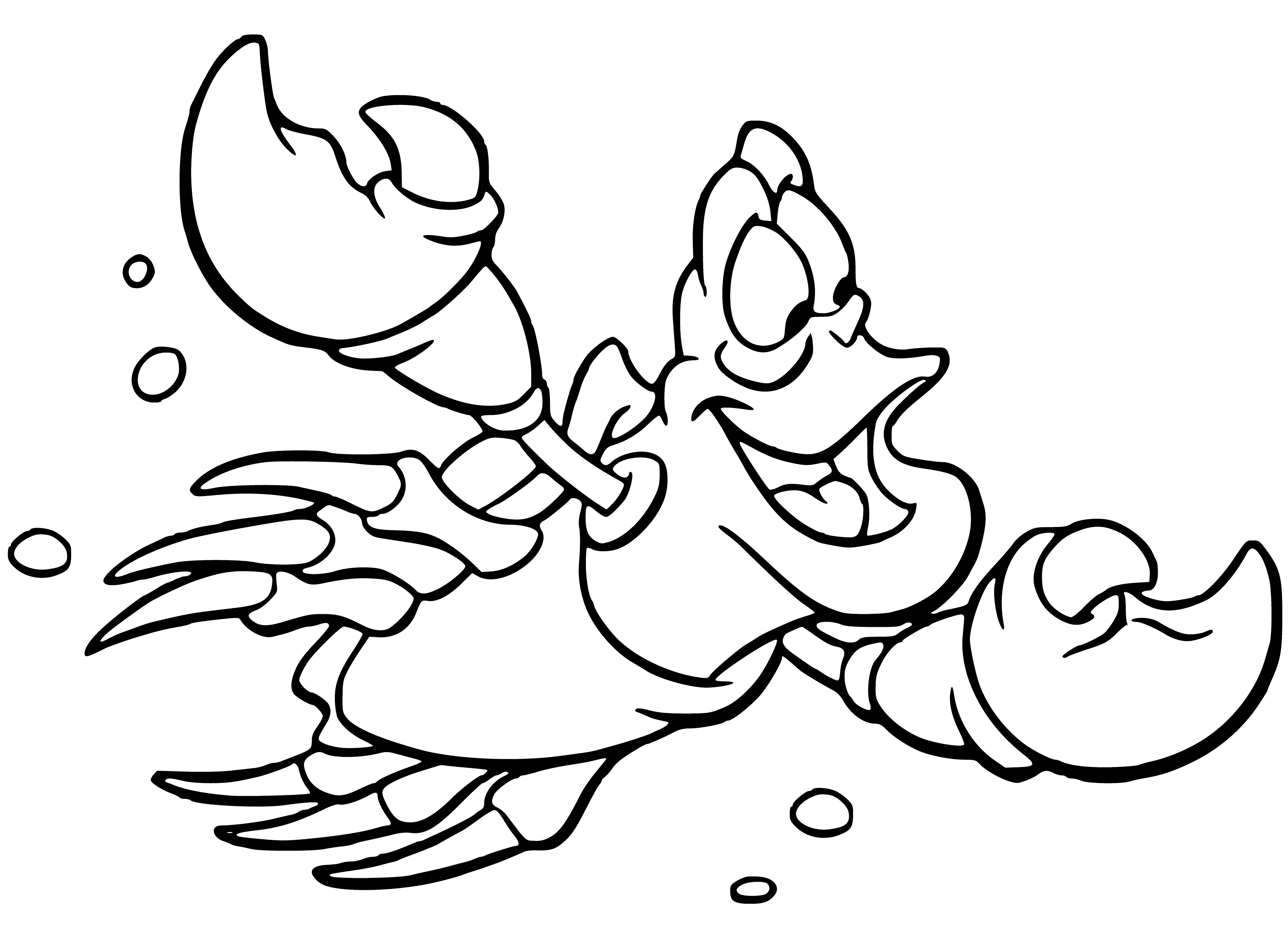 Crab Sebastian coloring page