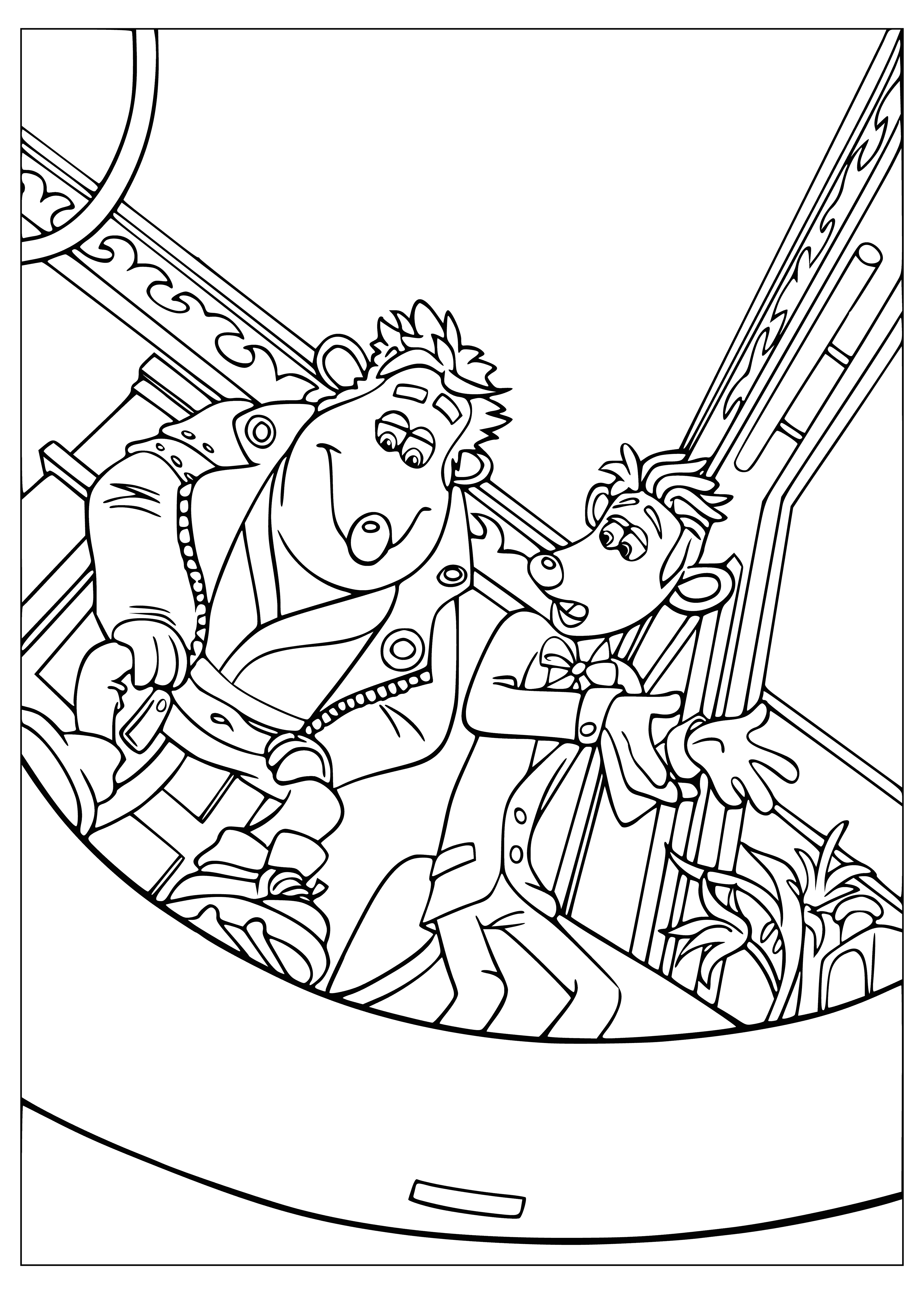 On the edge of the toilet coloring page