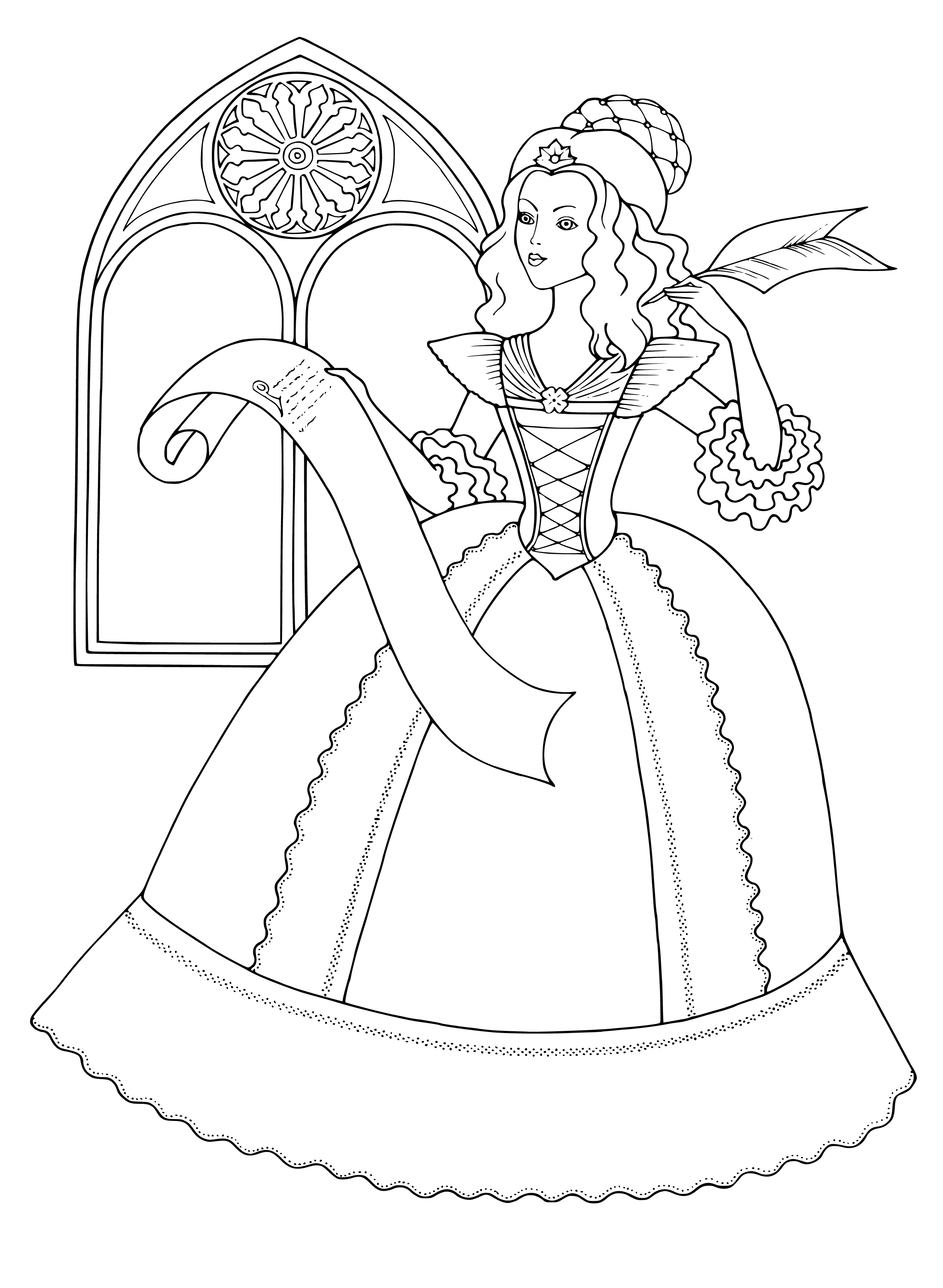 coloring page: Beauty, grace and captivating charm - my lovely princess graces the world with her presence.