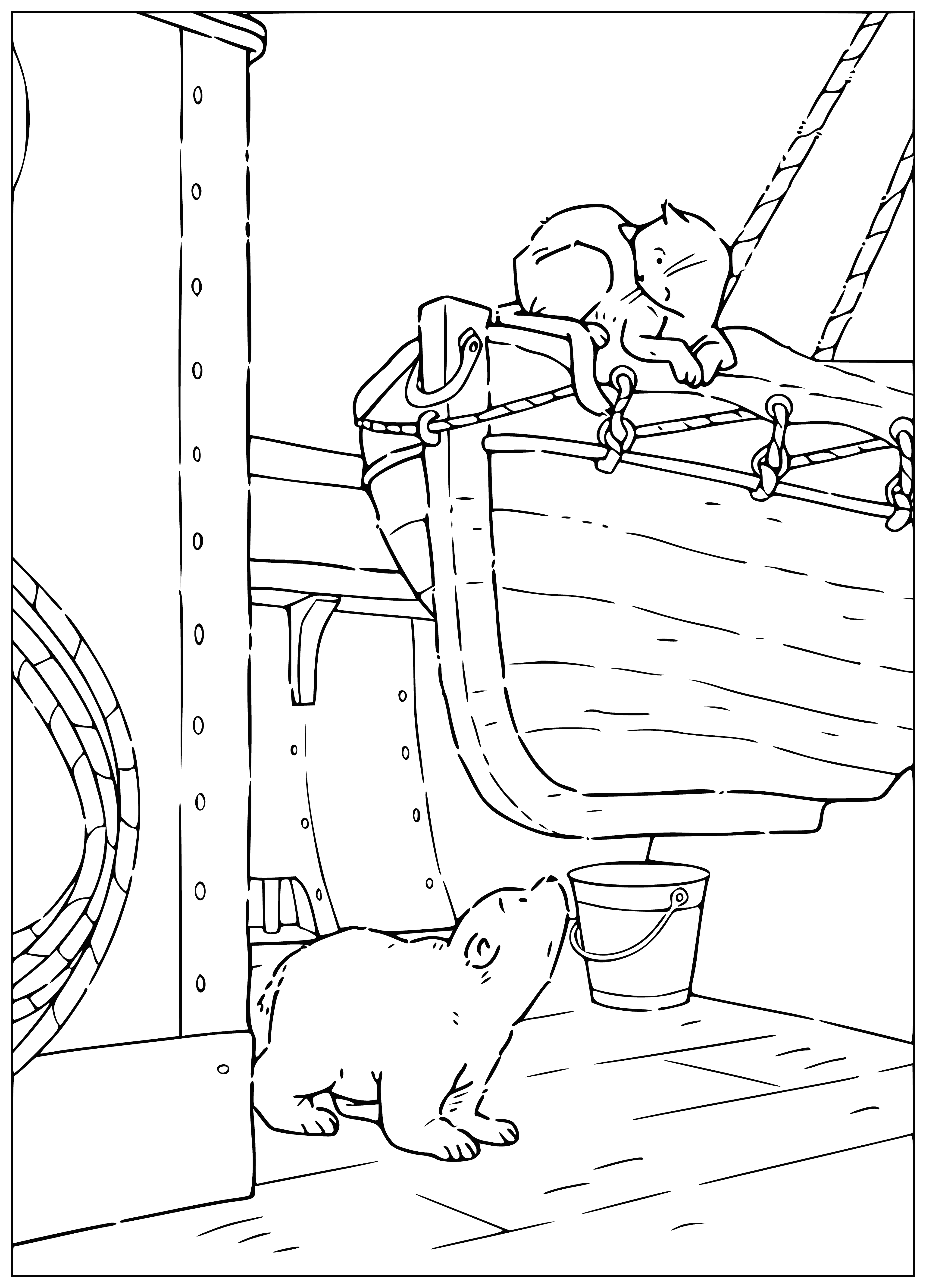 Lars on the ship coloring page