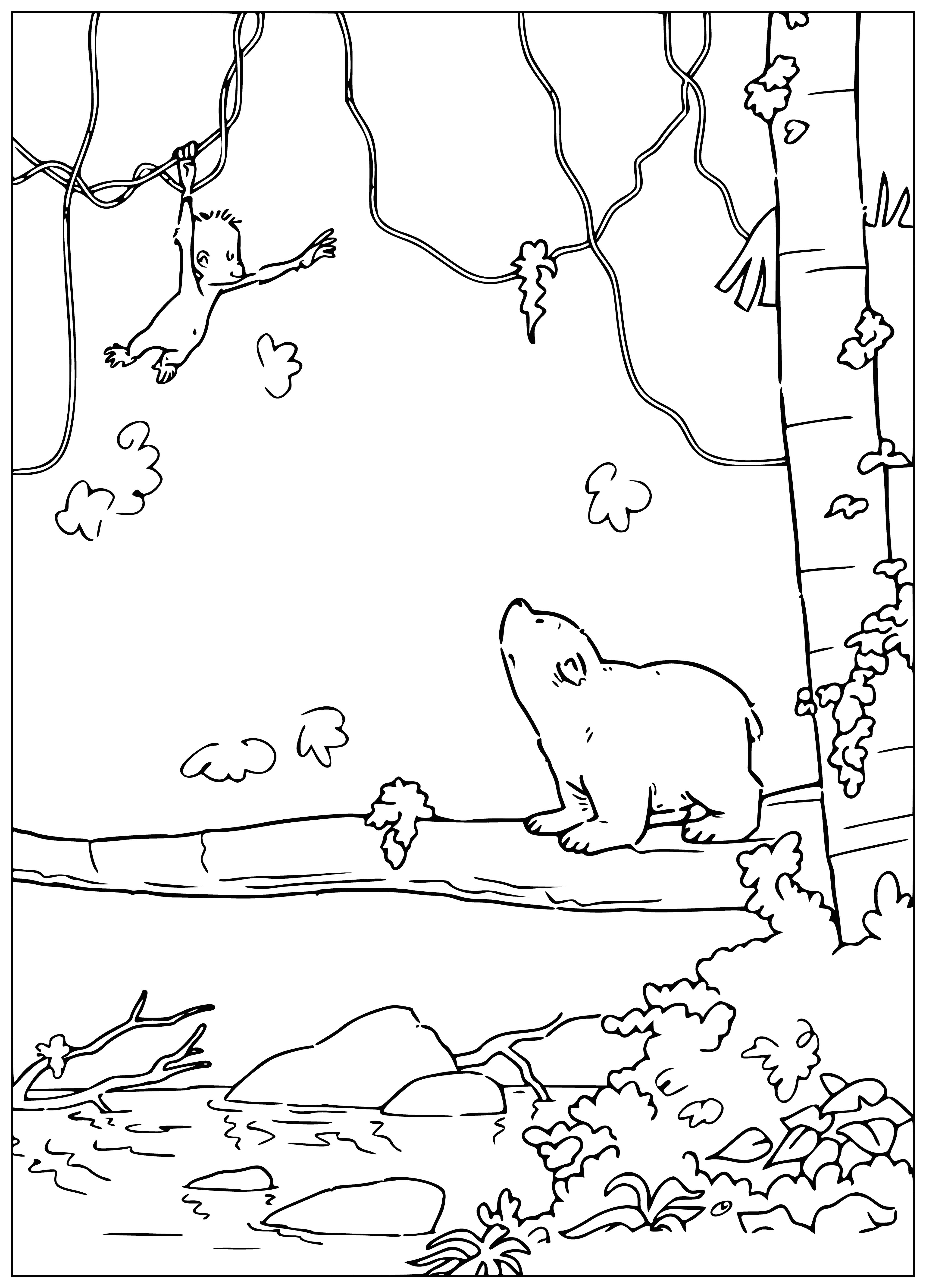 Lars and the monkey coloring page