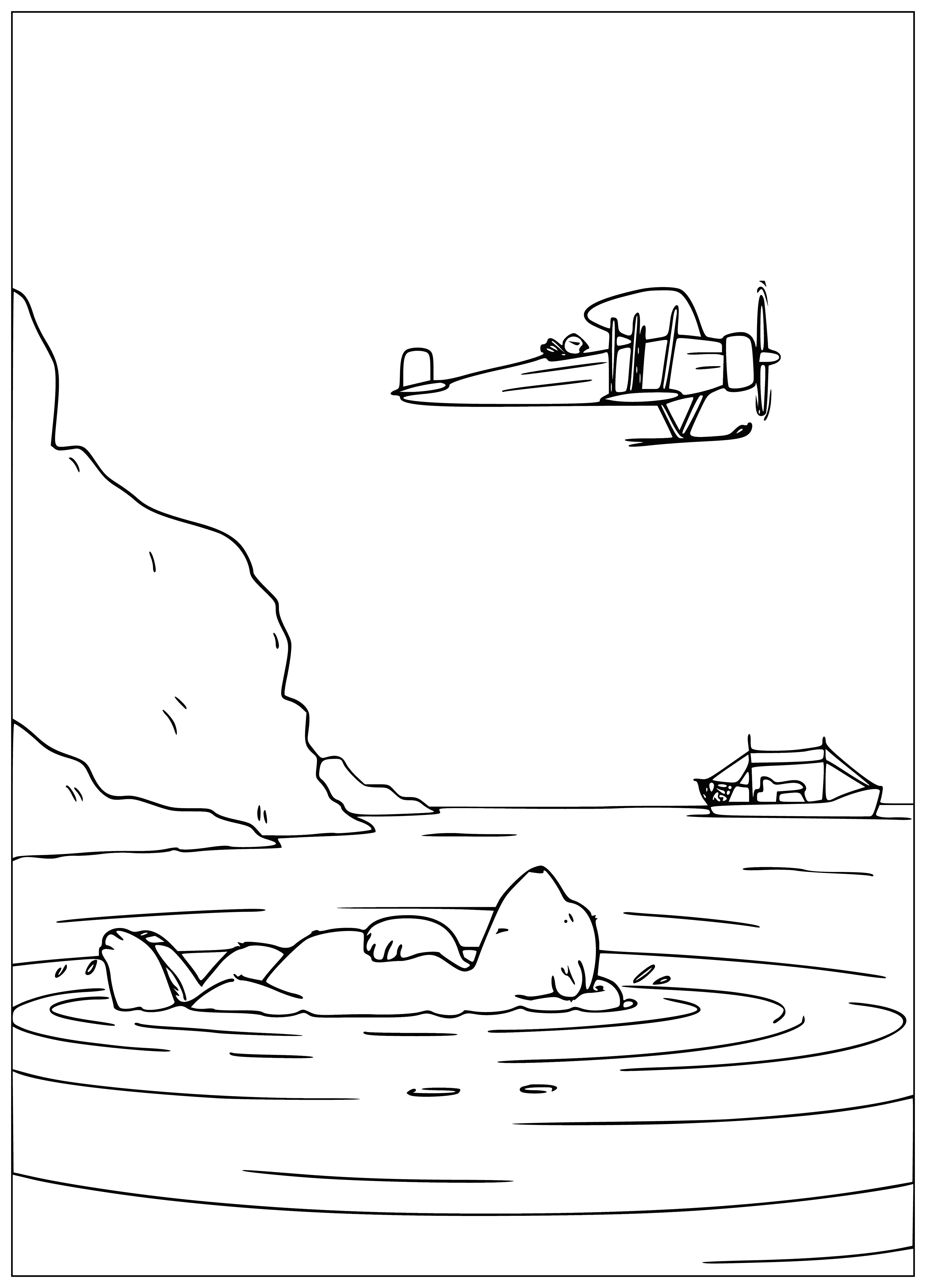 On the waves coloring page