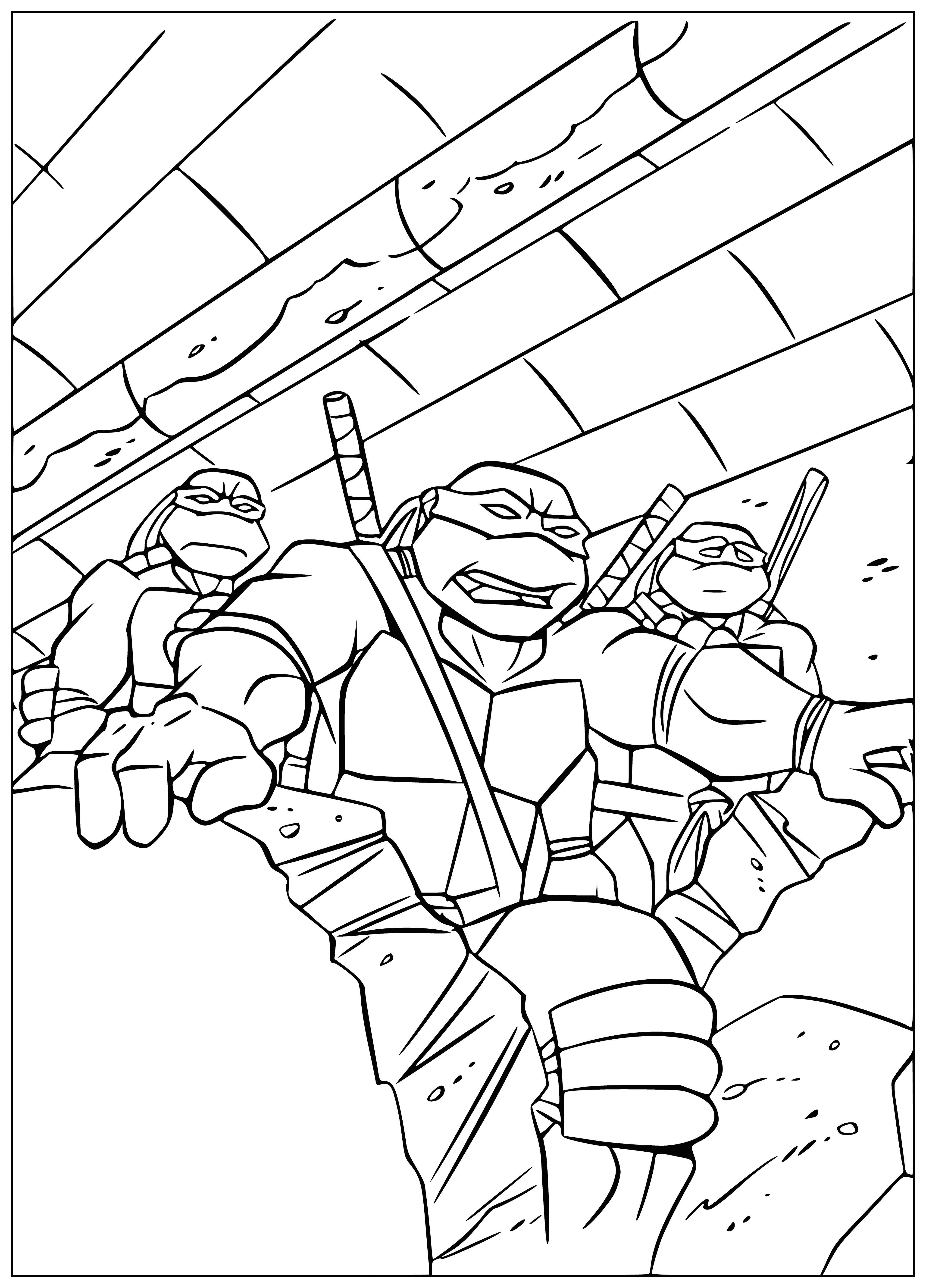 Turtles in the sewers coloring page