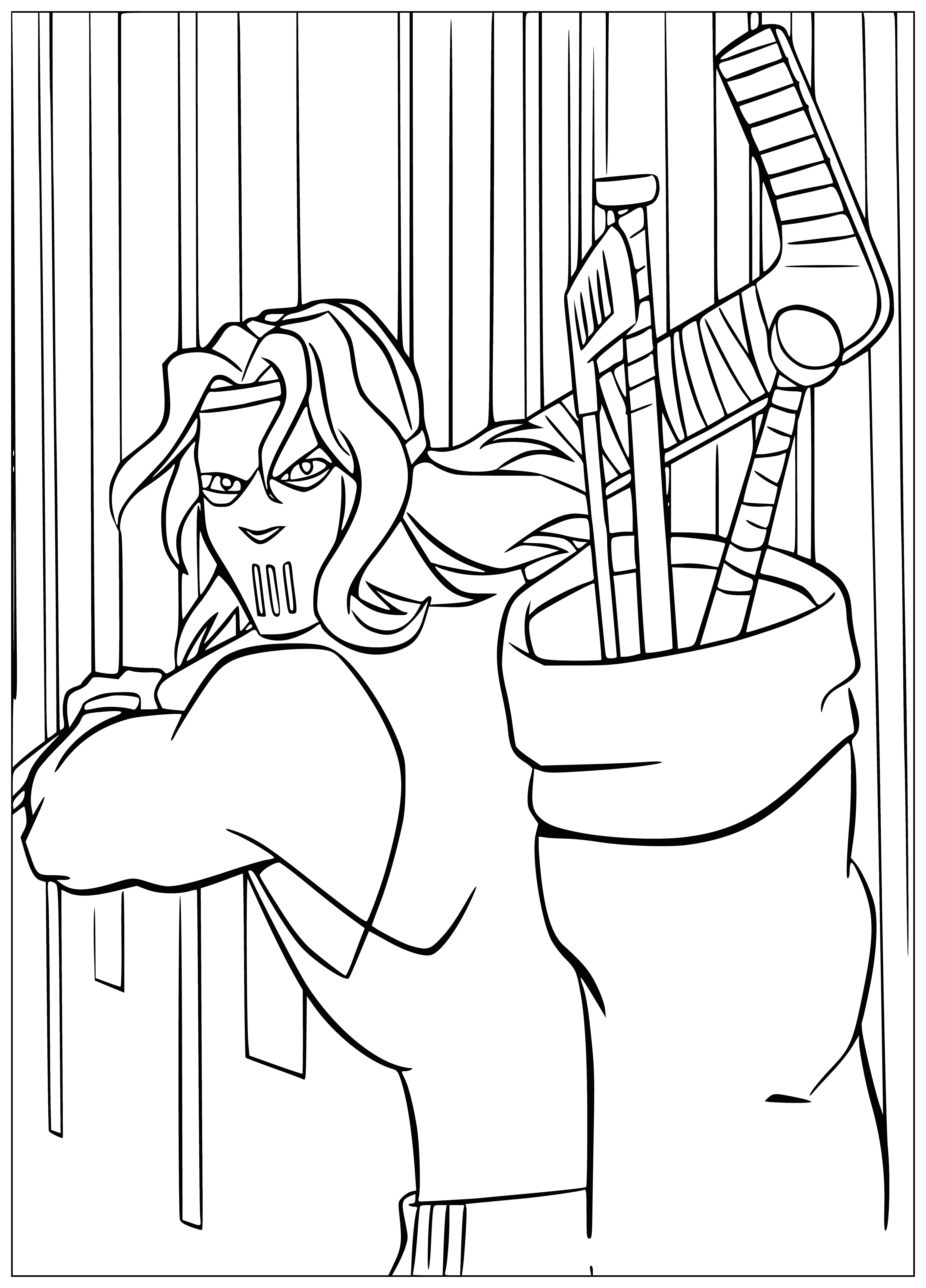 Vicious athlete coloring page
