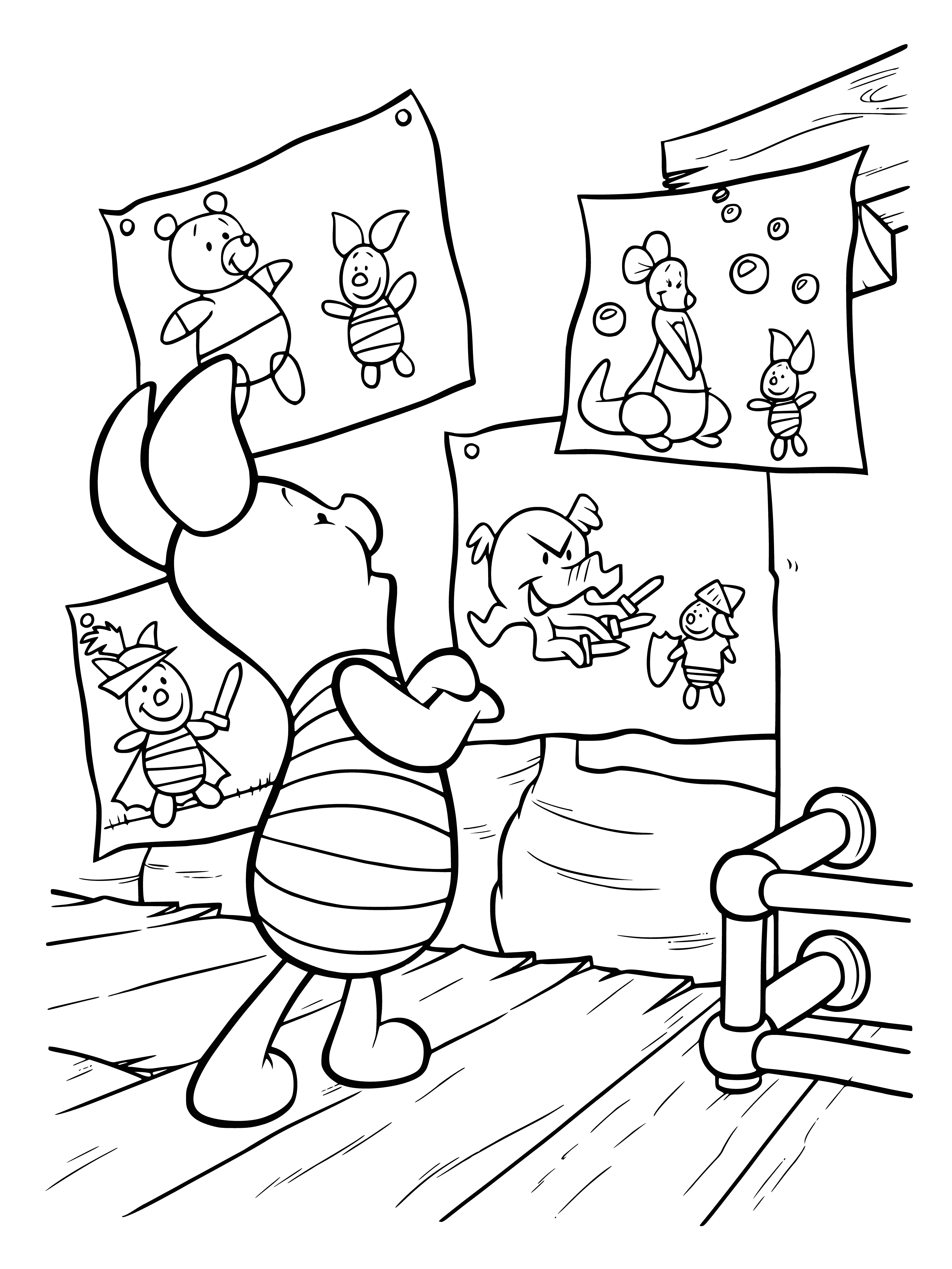 Exhibition of paintings coloring page