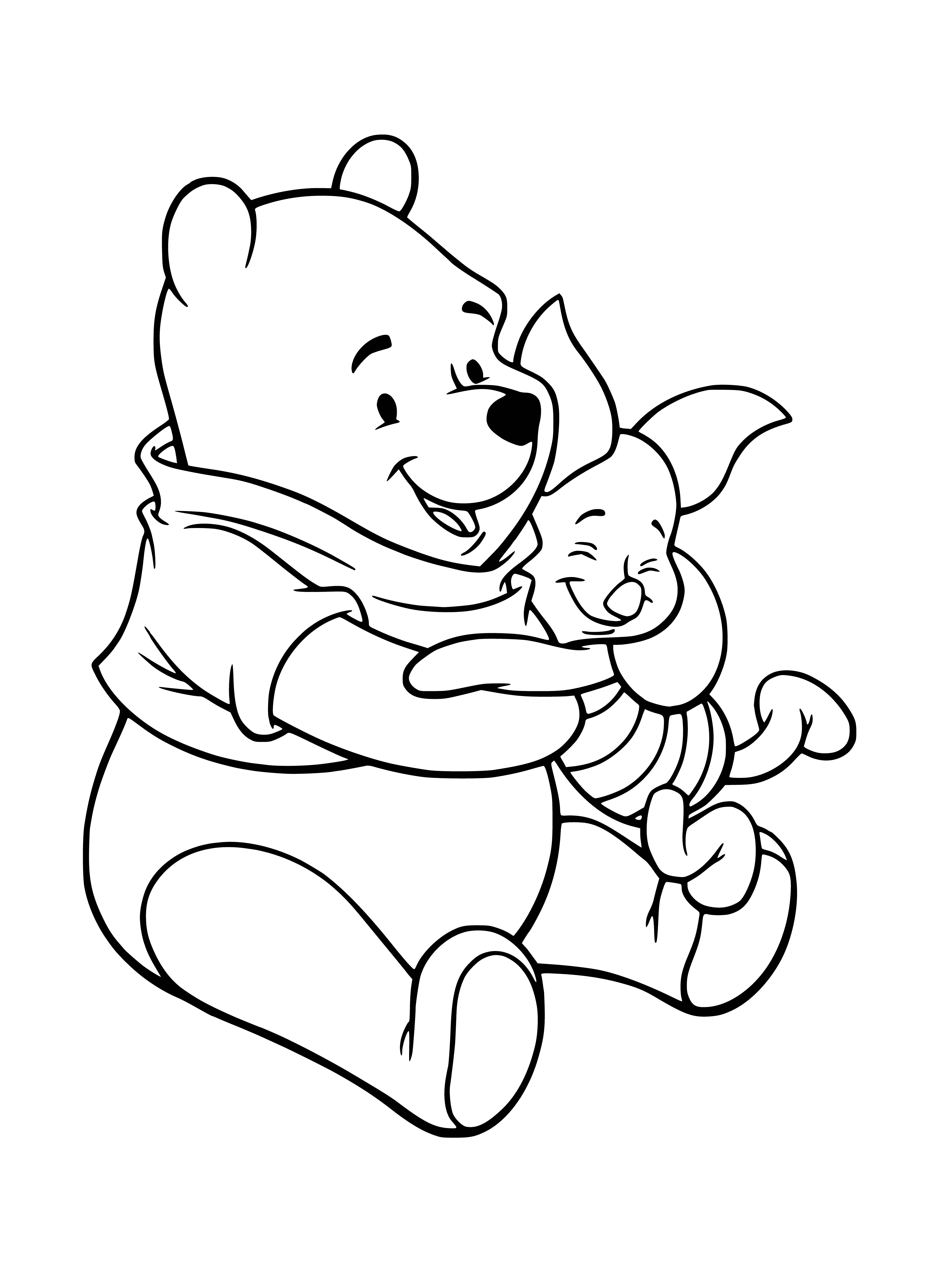 Piglet and Vinnie coloring page