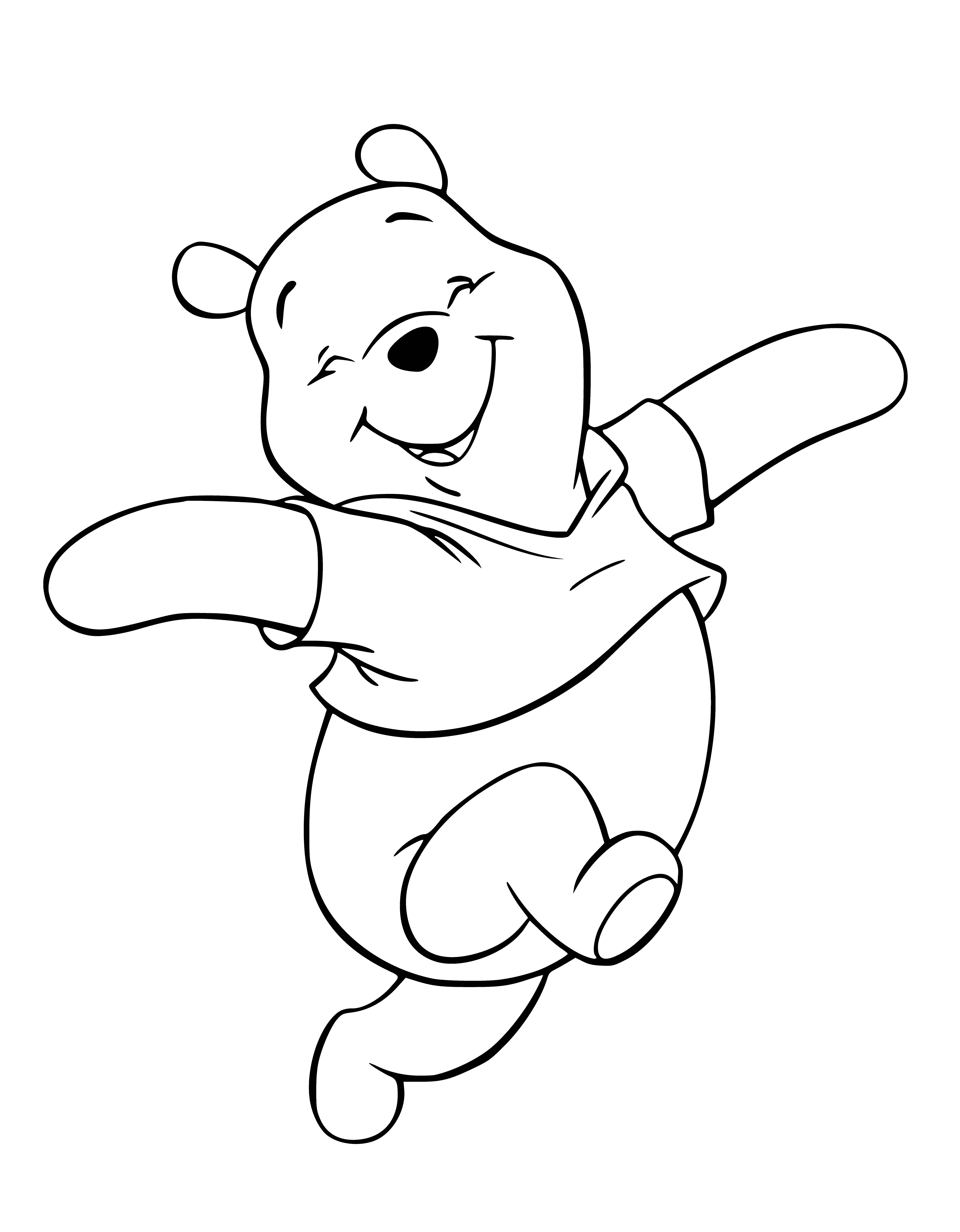 coloring page: Winnie the Pooh is a lovable, cuddly bear who loves honey & has many animal friends. He teaches us the value of "Doing Nothing."
