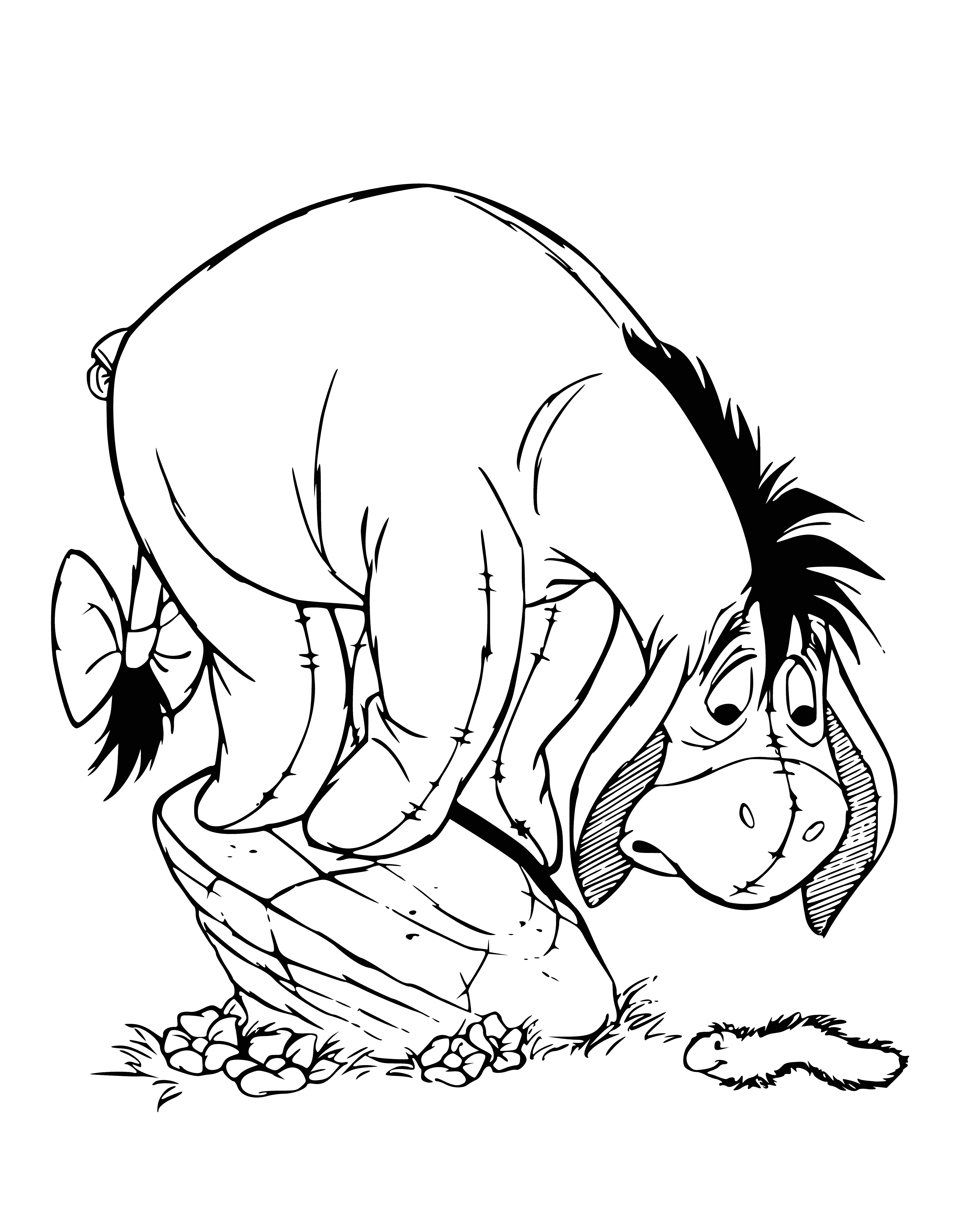 Donkey and caterpillar coloring page