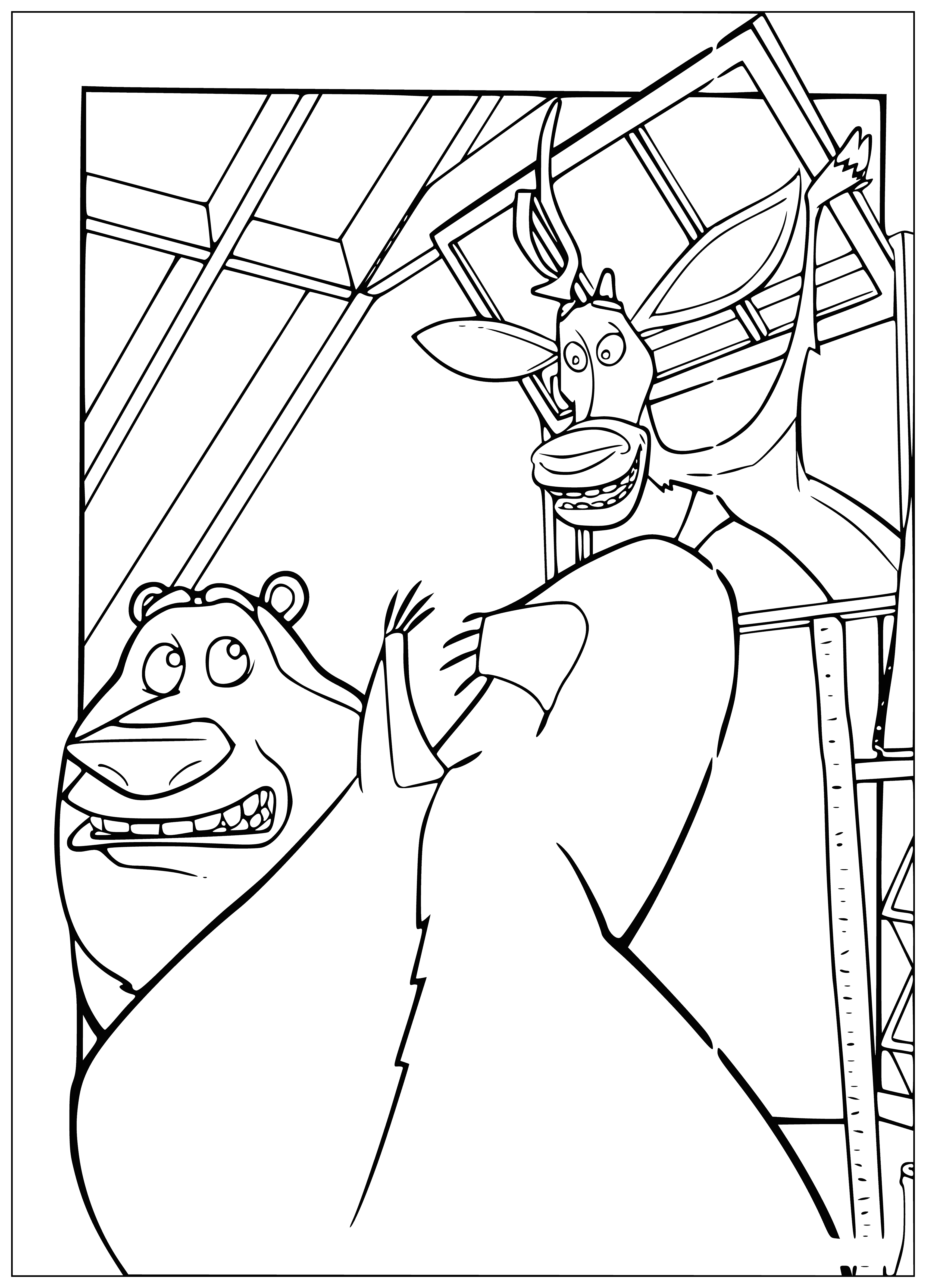 Uninvited Deer coloring page