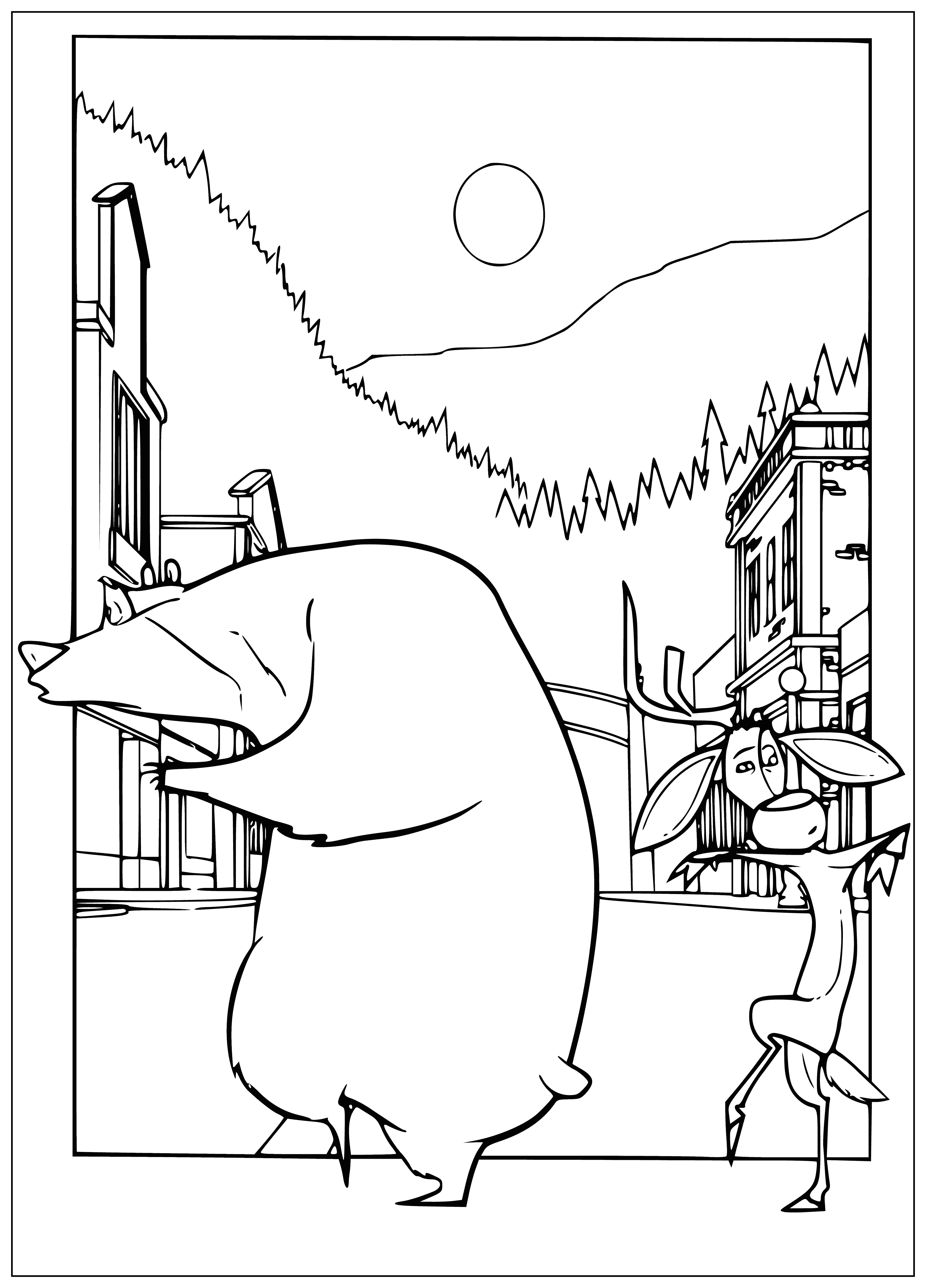 Along the street coloring page