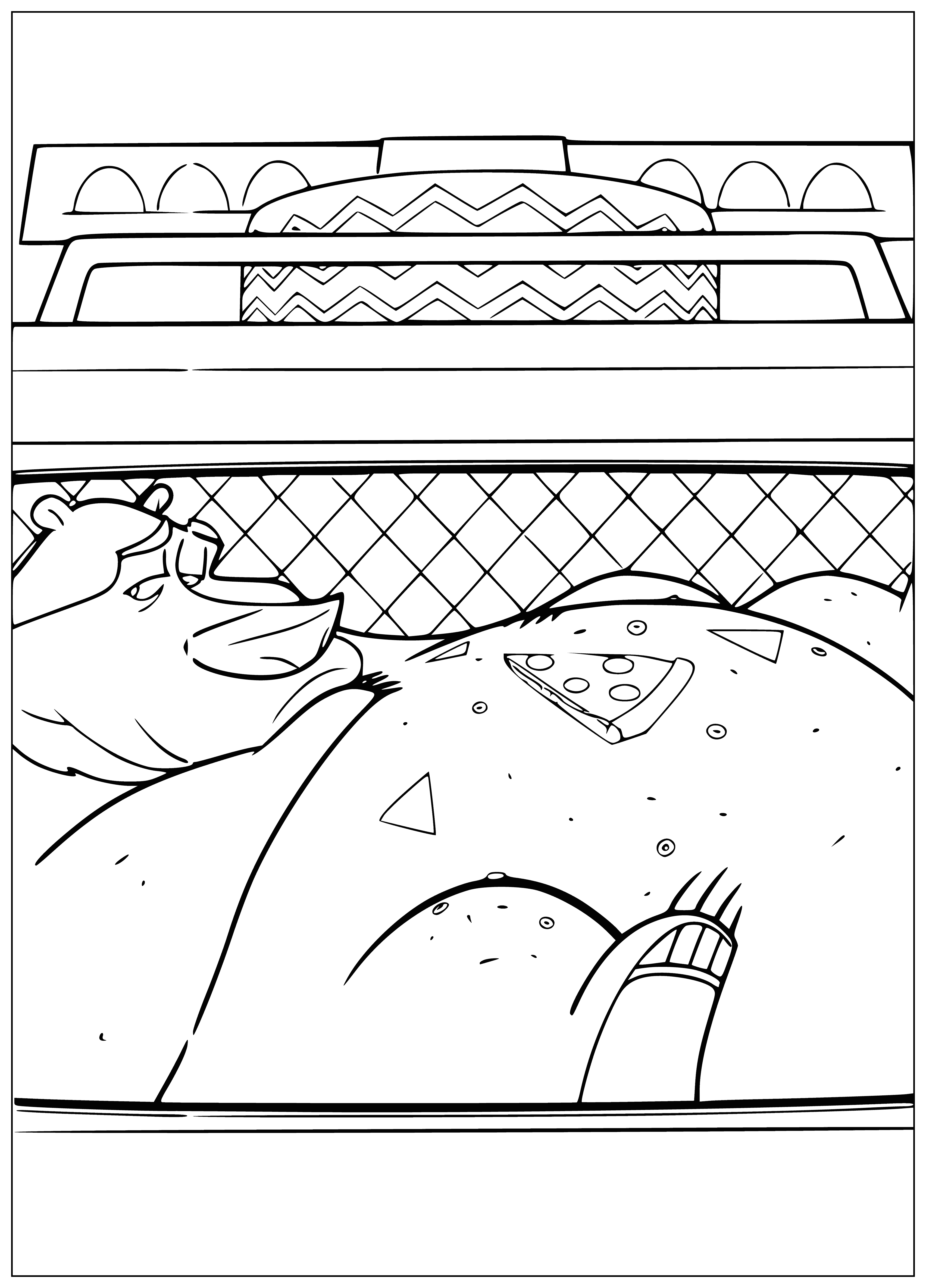 Bear arrested coloring page