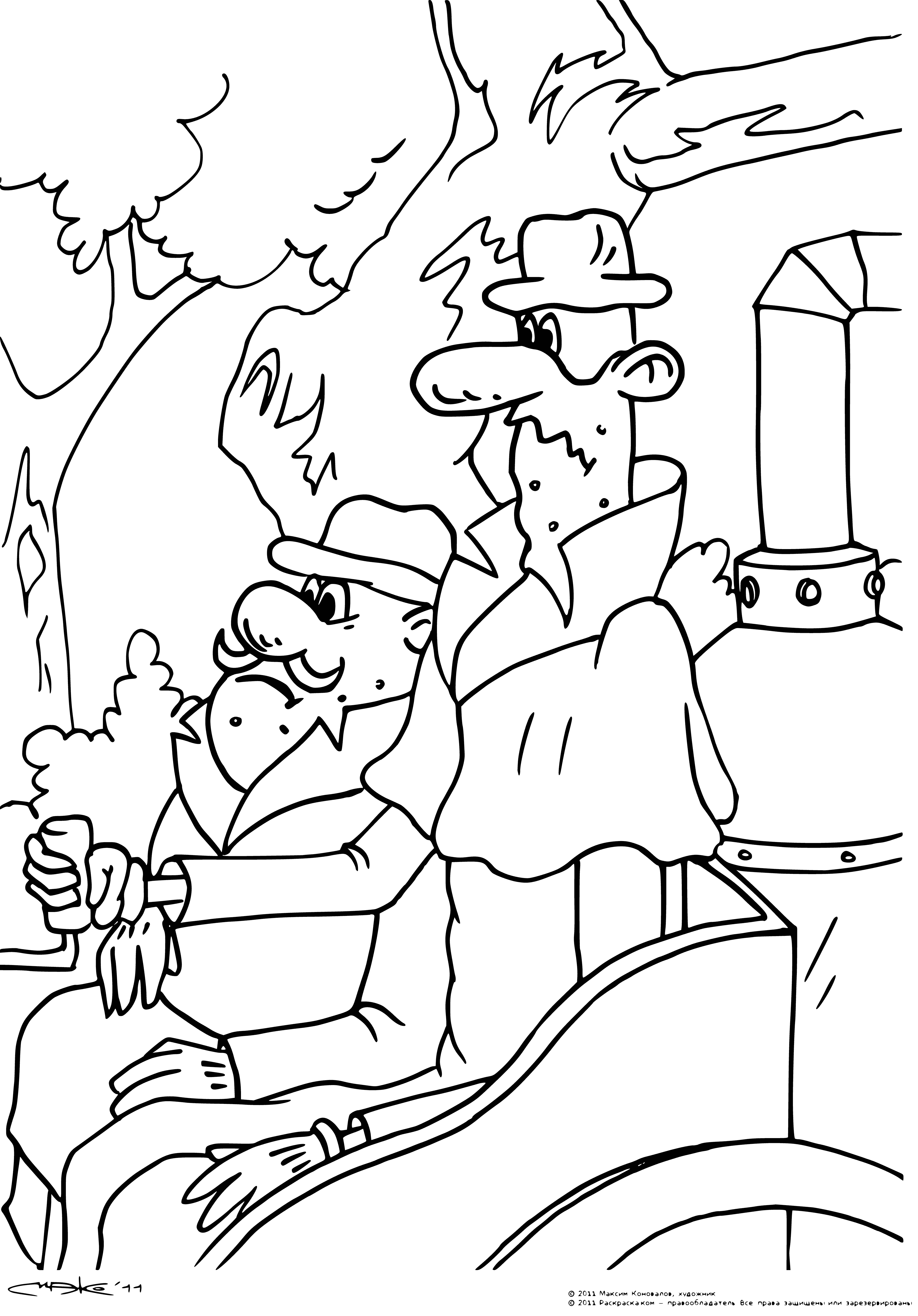 coloring page: Two detective dogs, Funtik & friends, are on a mission to solve a case. With professionalism & dedication they'll uncover the truth! #dogdetectives