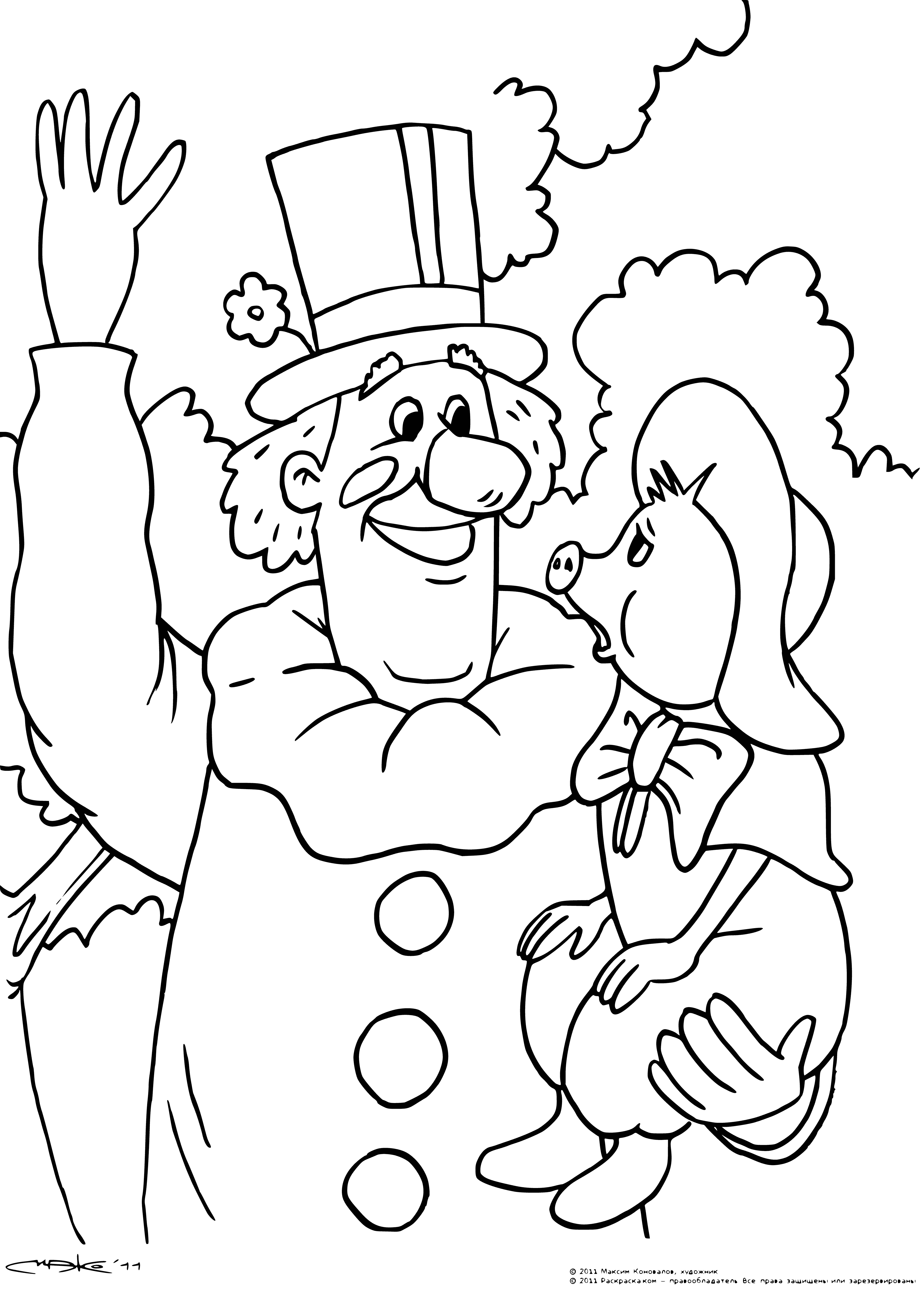 coloring page: Funtik is an artist driven to create unique works, always looking for inspiration. His talent is unquestioned.