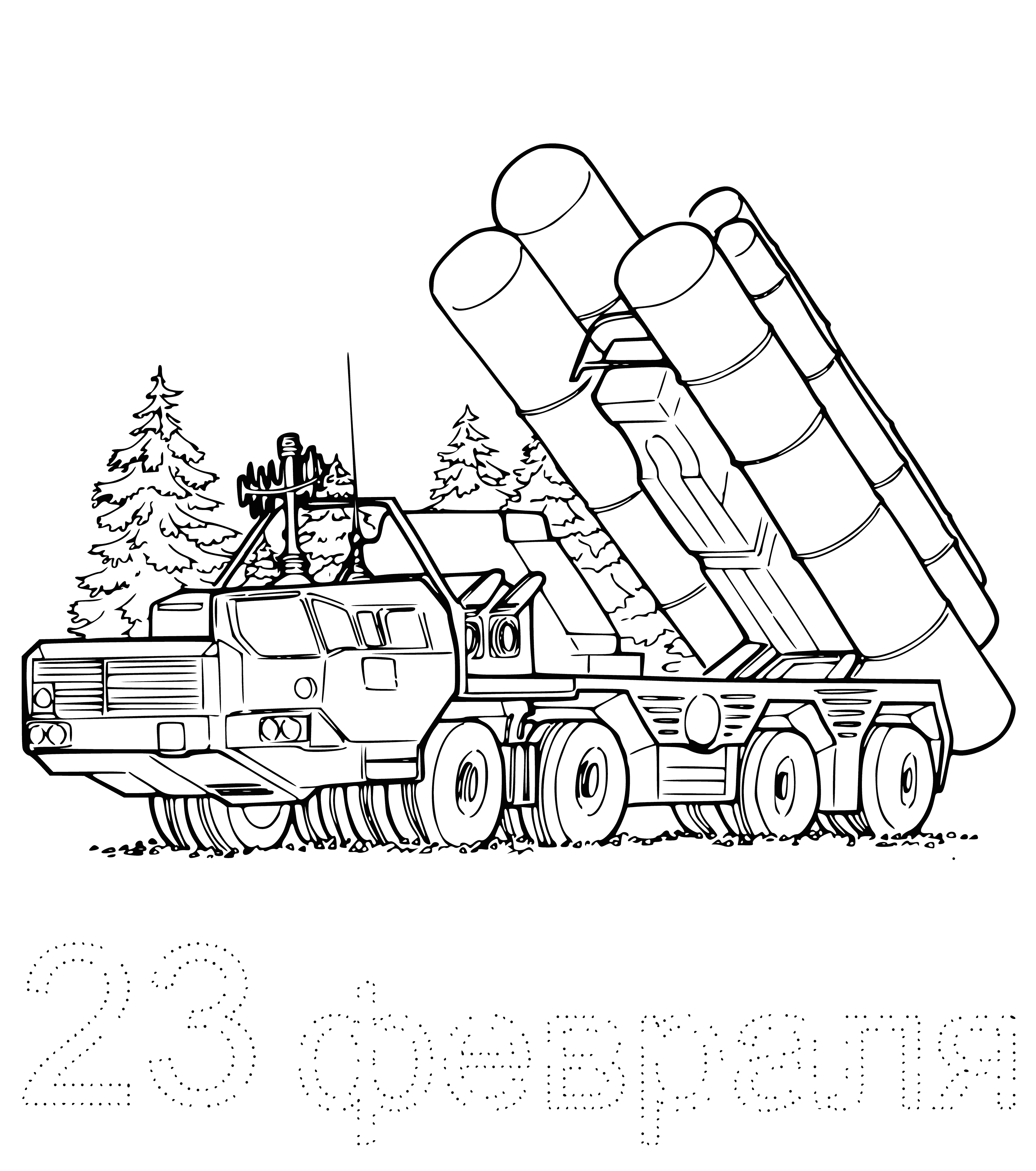 Anti-aircraft missile system coloring page