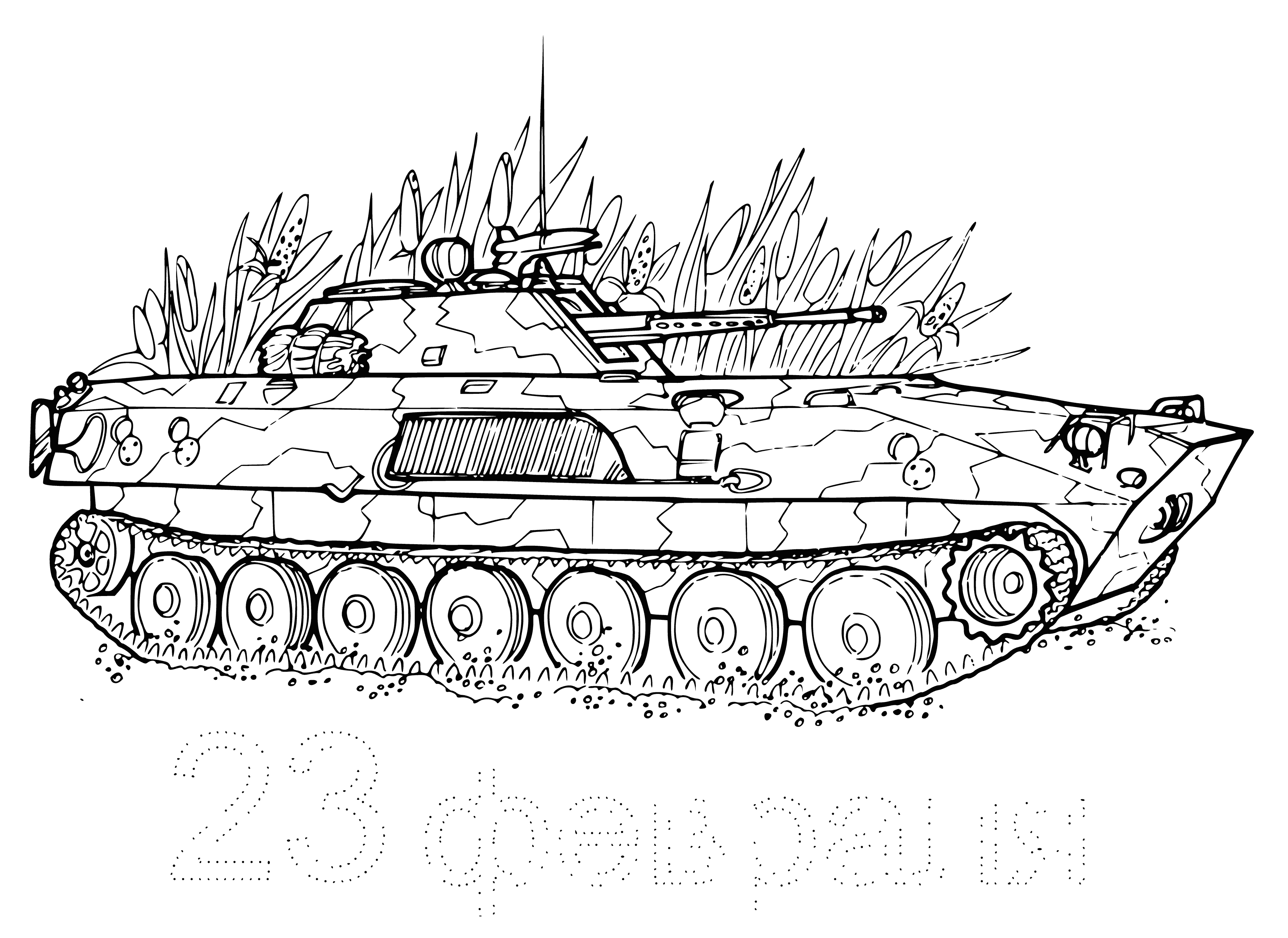 Infantry fighting vehicle coloring page