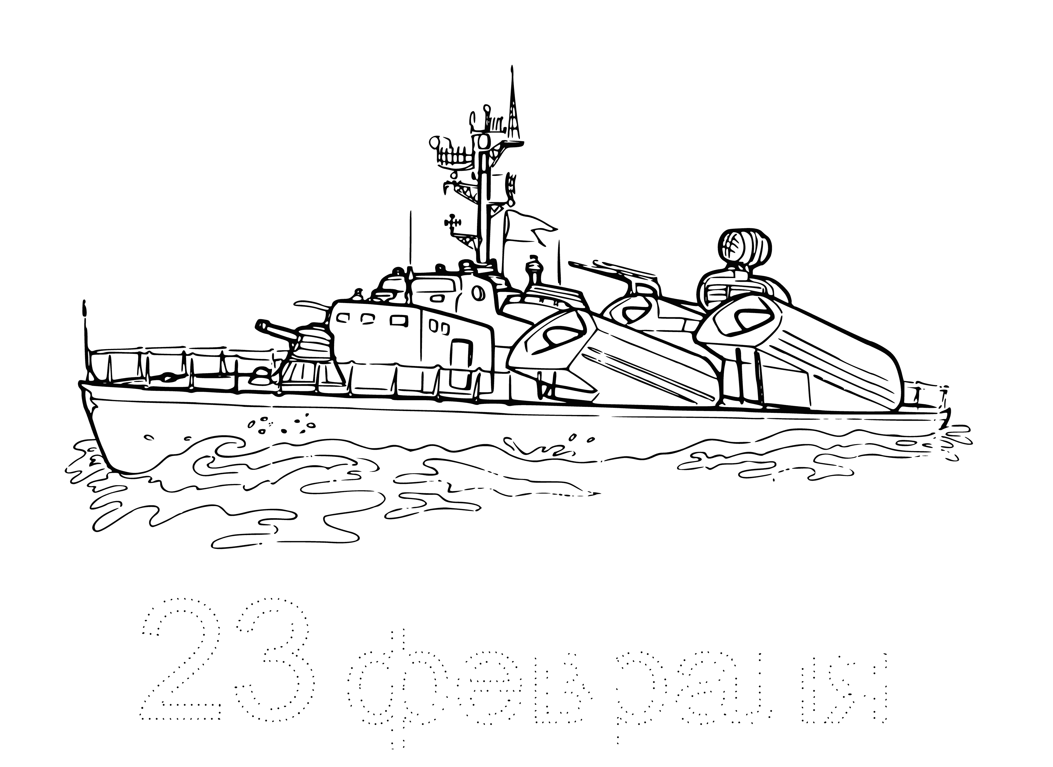 Torpedo boat coloring page