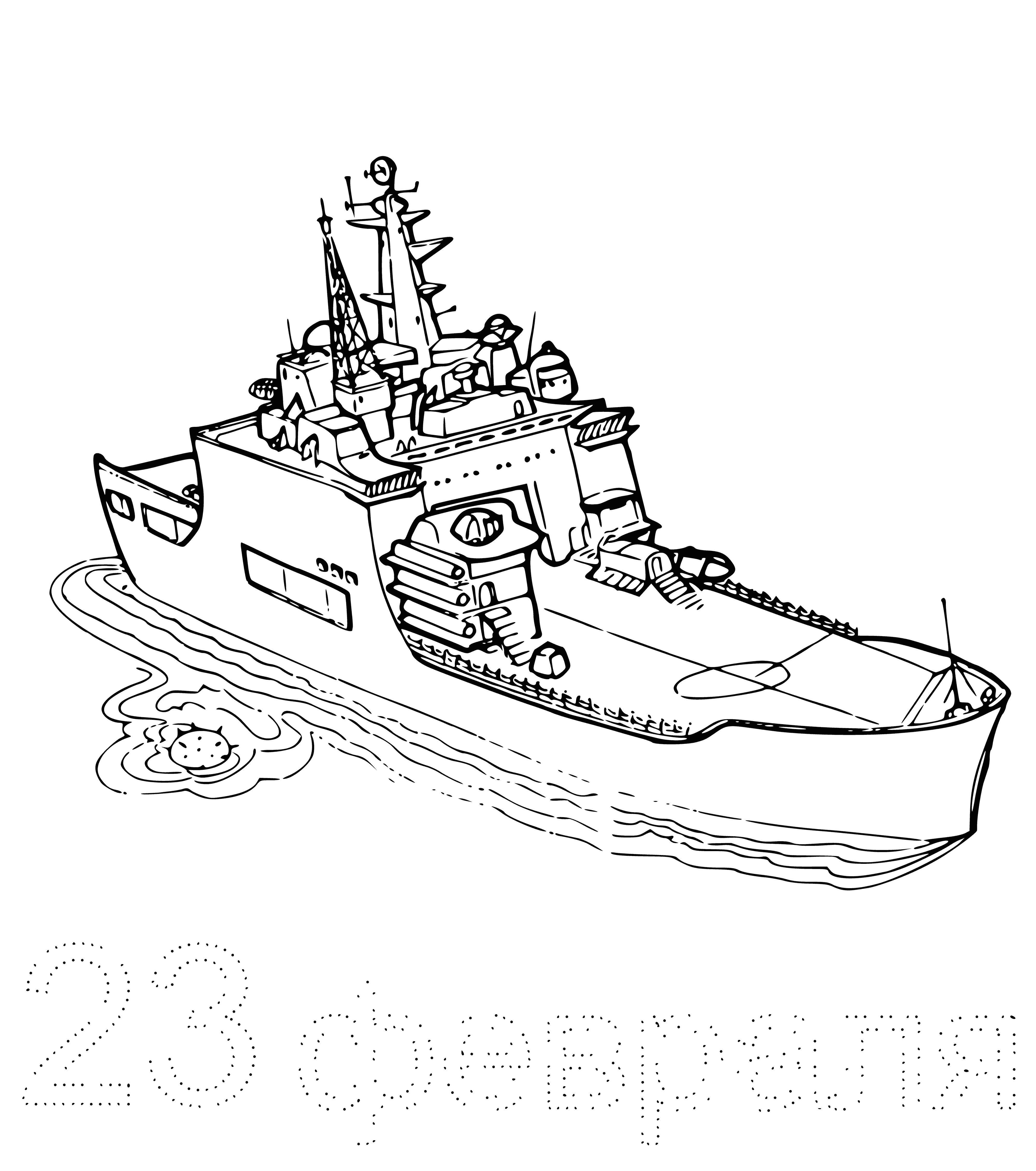 Landing ship coloring page