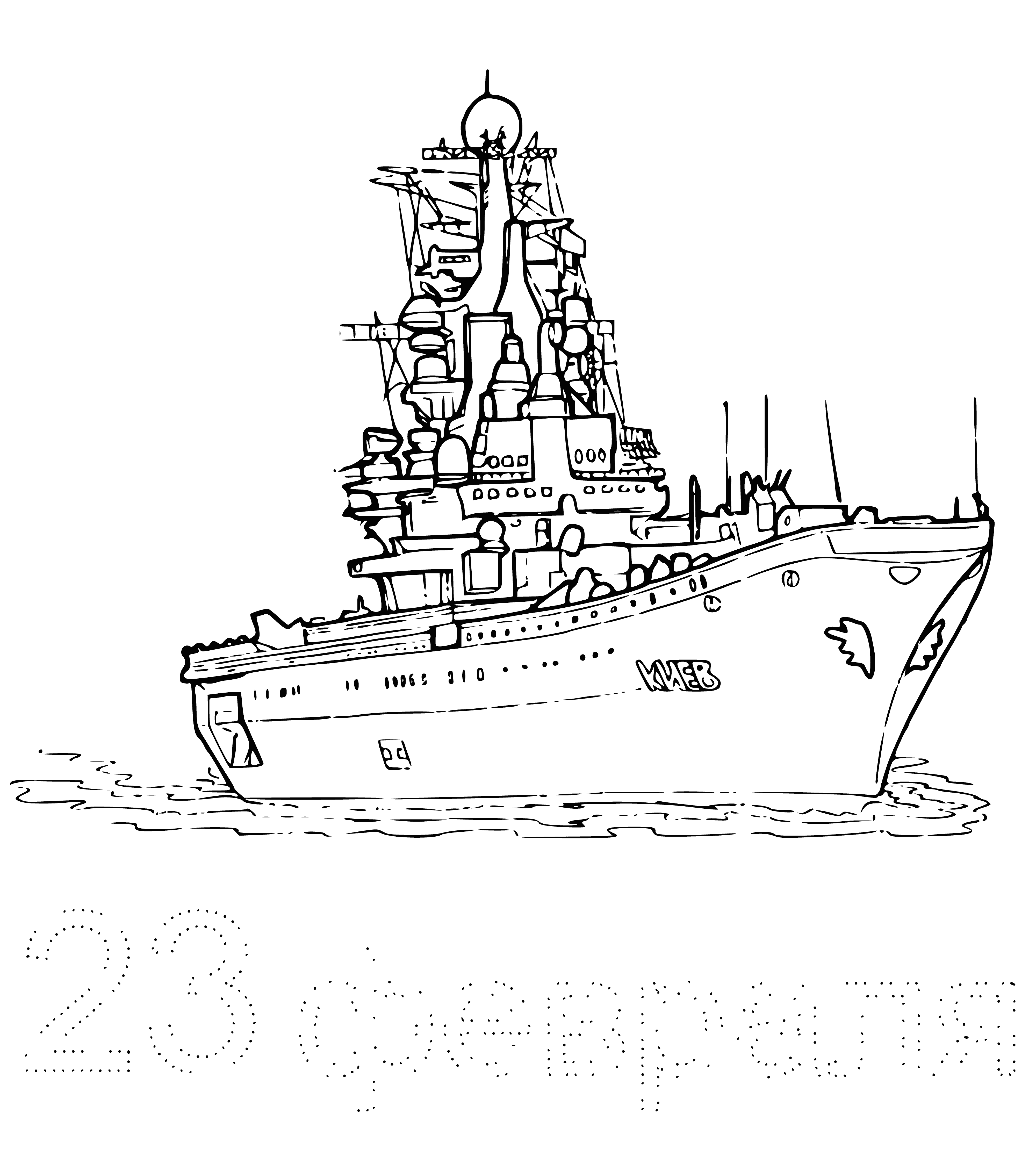 Cruiser aircraft carrier coloring page