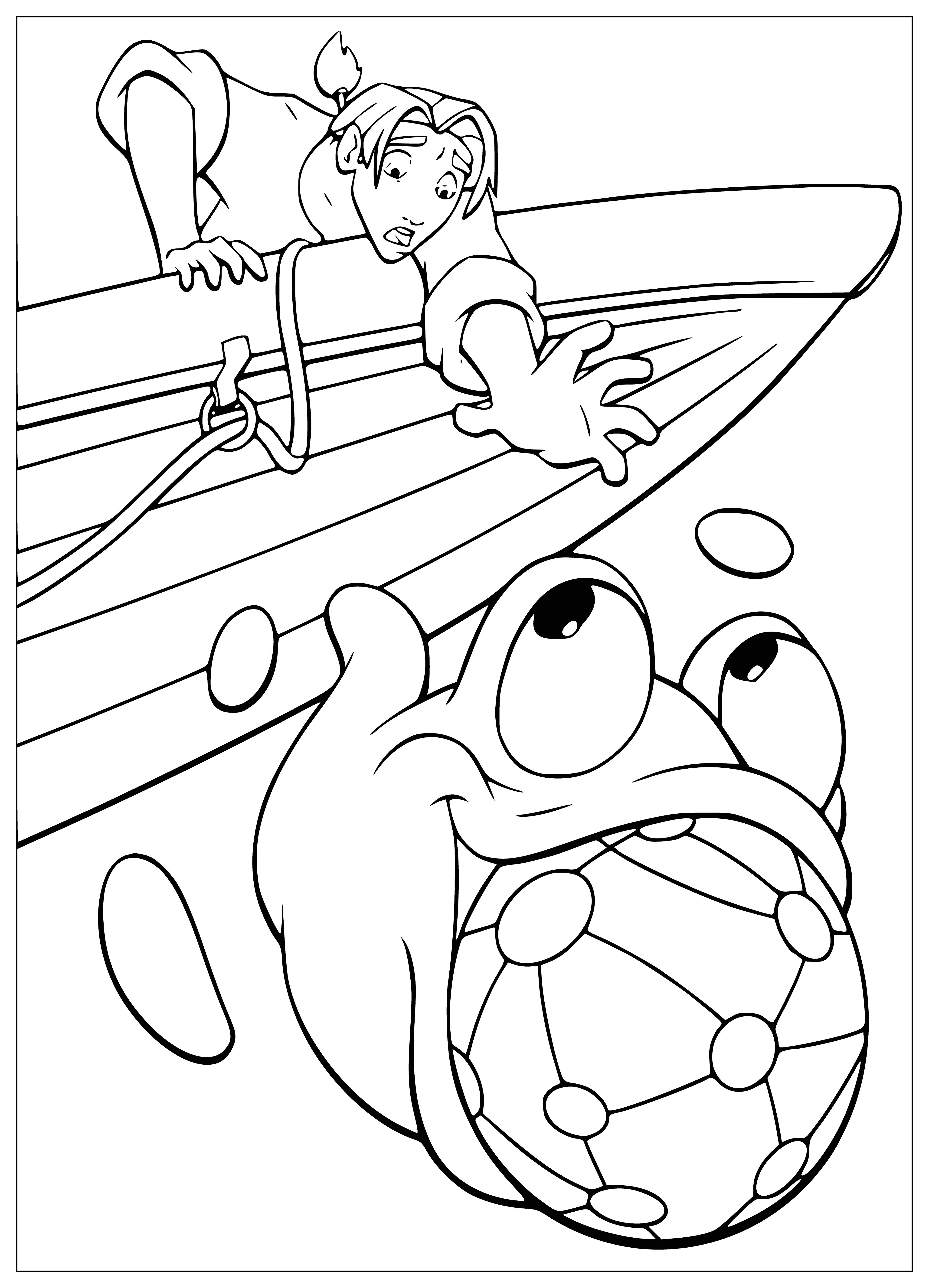 Morph plays with the card coloring page